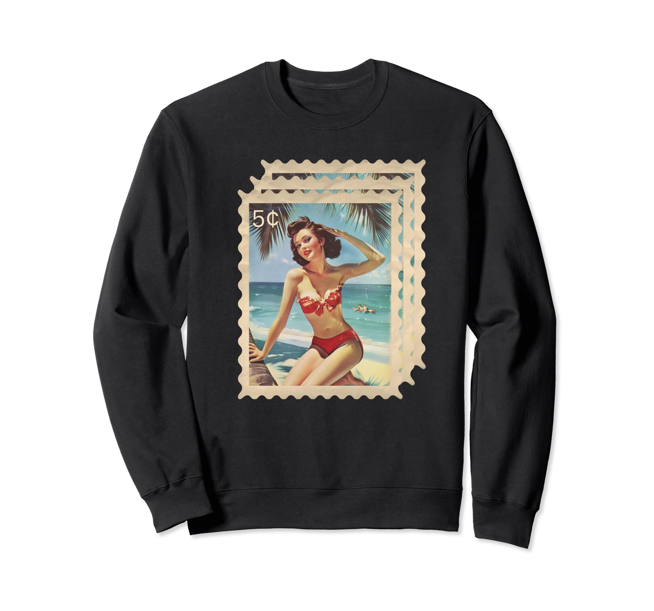 Pin Up Stamp Sweatshirt - Aesthetic Graphic Men Women - T-Shirt, Sweatshirt, Hoodie