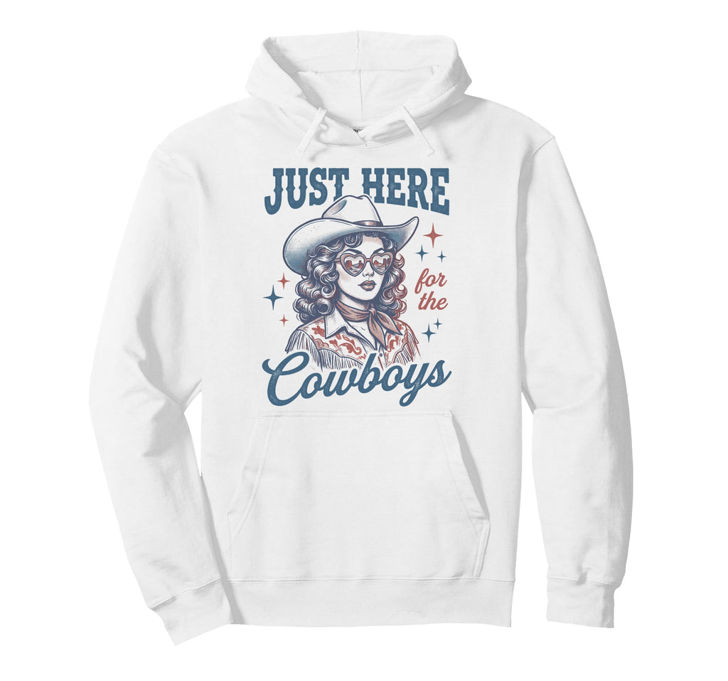 Just Here Cowboys Western Vibes Hoodie - Minimalist Print for Adults - T-Shirt, Sweatshirt, Hoodie