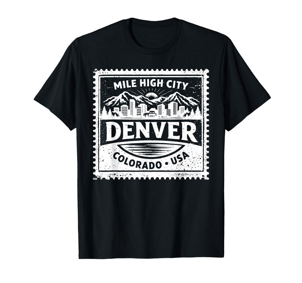 Denver Colorado Usa Travel Stamp T-Shirt - Fun Novelty Design Men Women - T-Shirt, Sweatshirt, Hoodie