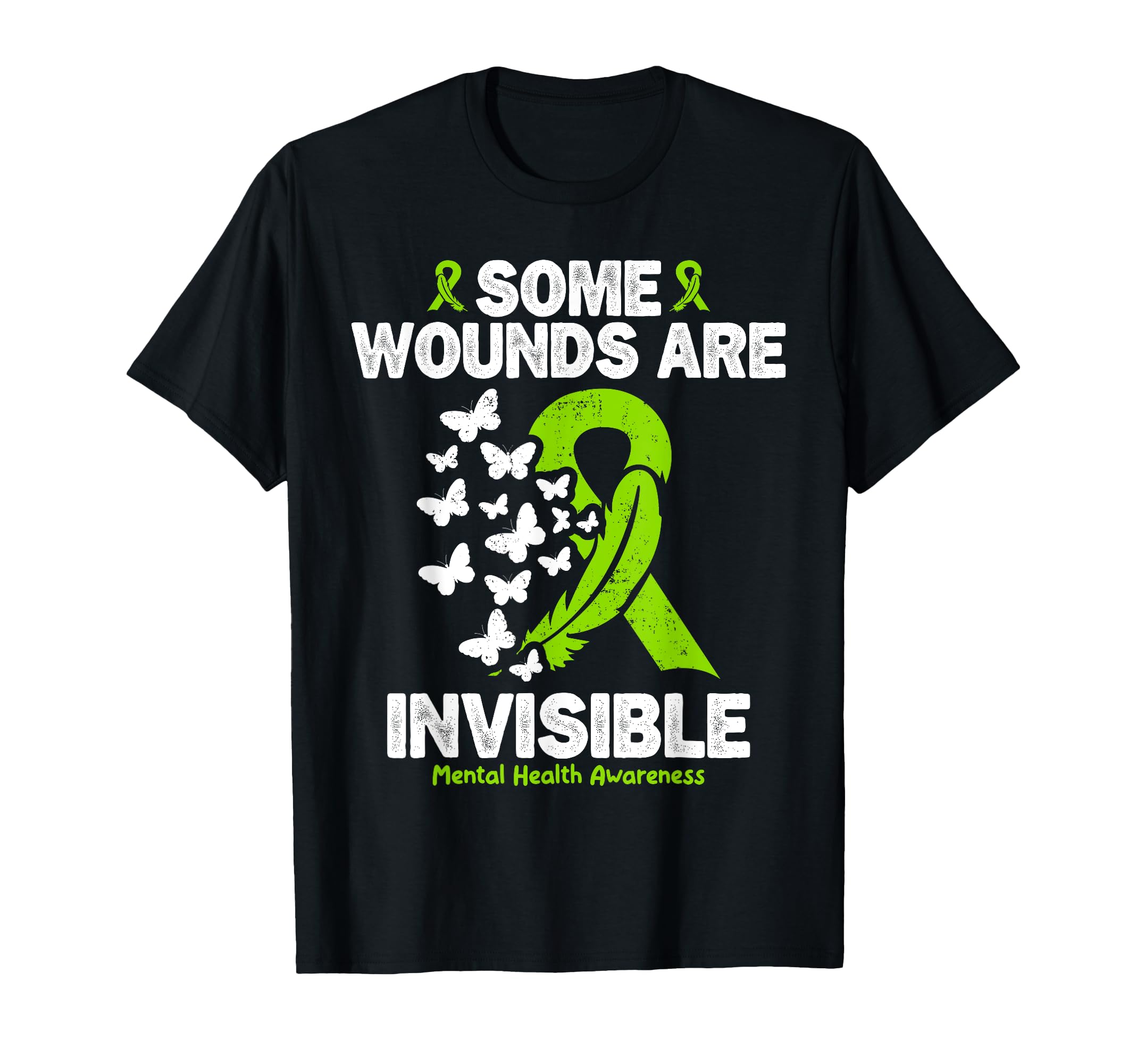 Some Wounds Are Invisible Ribbon Mental T-Shirt - Unique Graphic Unisex - T-Shirt, Sweatshirt, Hoodie