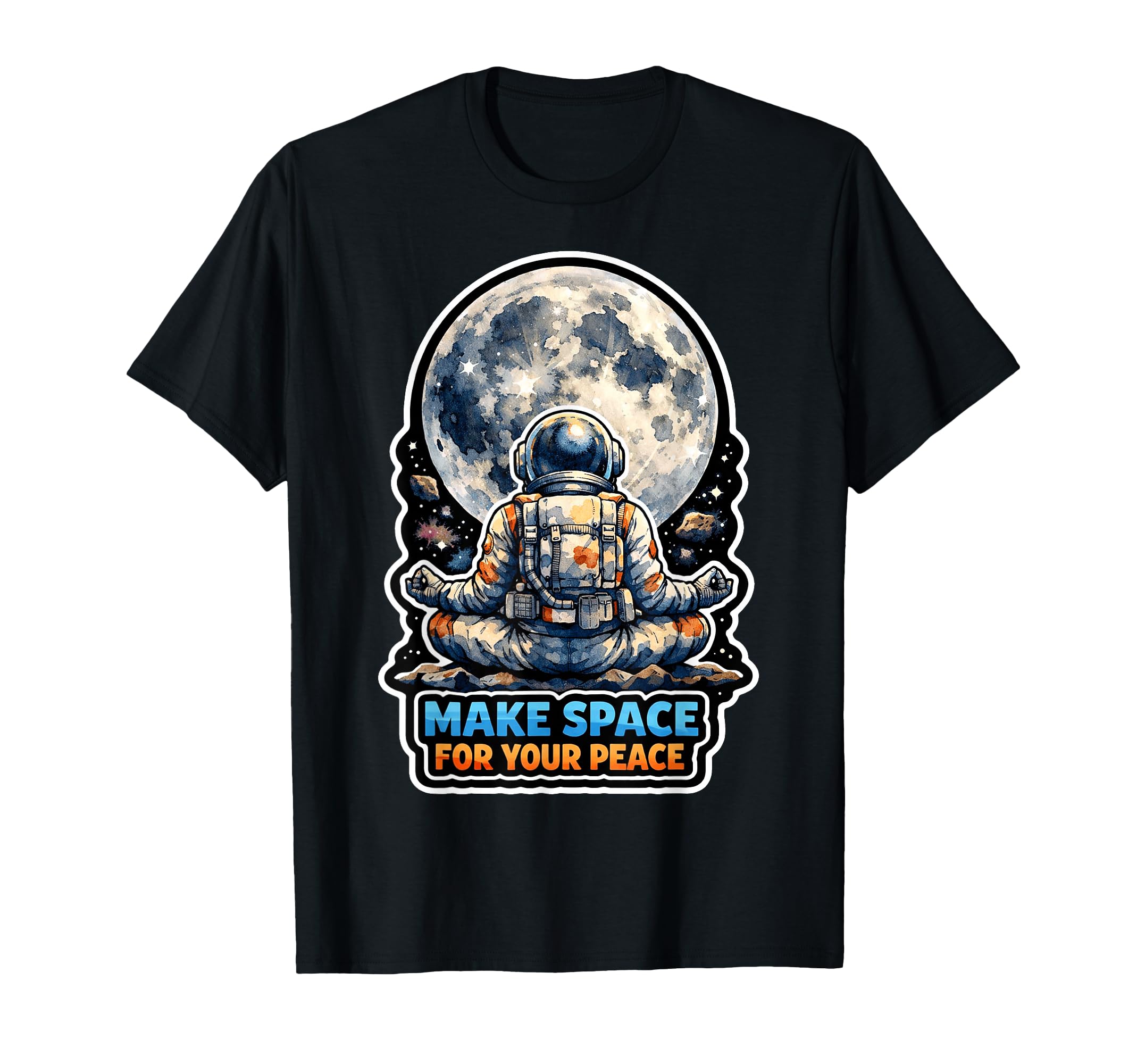 Moon Meditation Lunar Mindfulness T-Shirt - Novelty Apparel Unisex - T-Shirt, Sweatshirt, Hoodie
