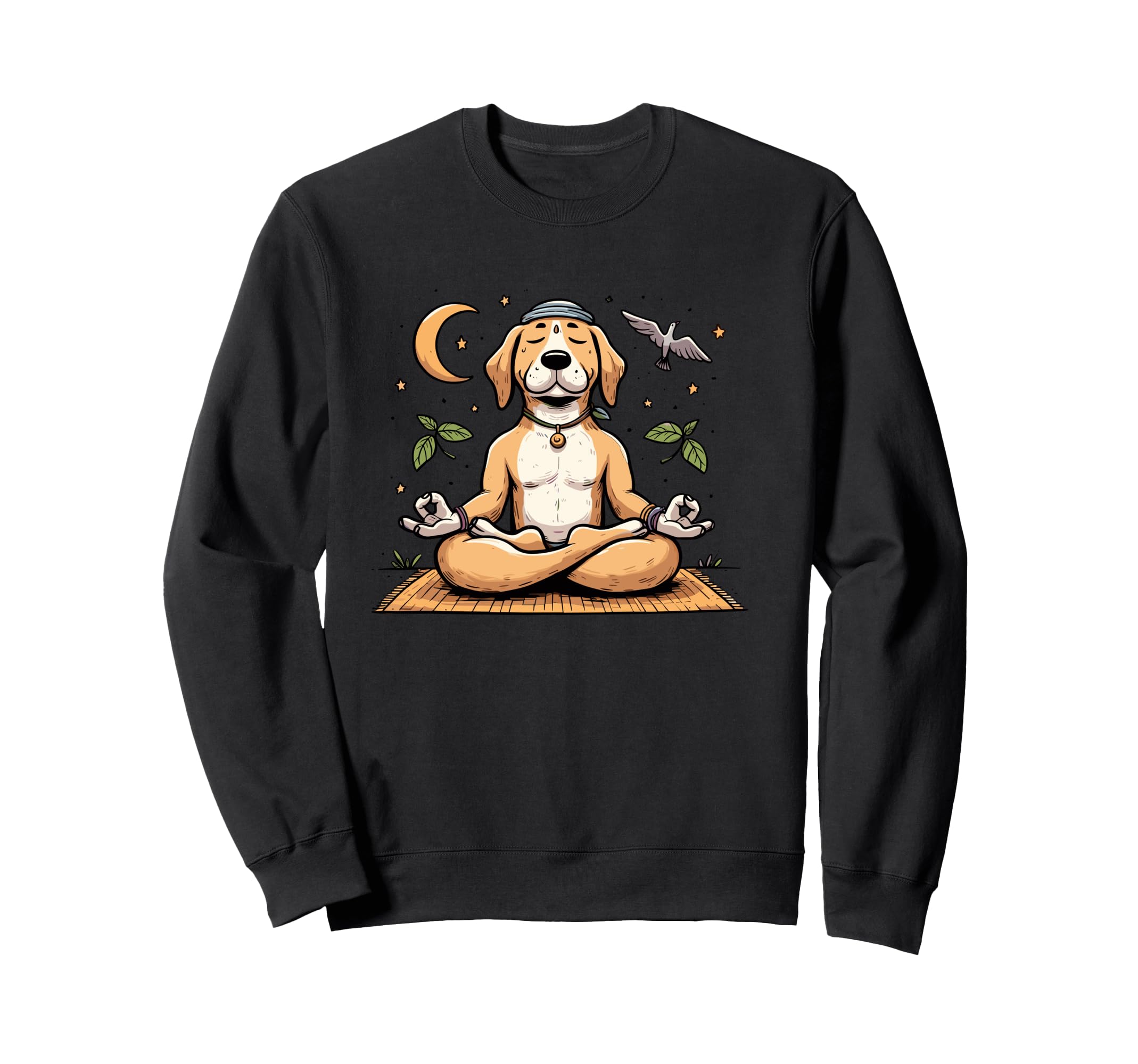 Meditation Dog Yoga Pose Relaxing Sweatshirt - Custom Art Print for Adults - T-Shirt, Sweatshirt, Hoodie