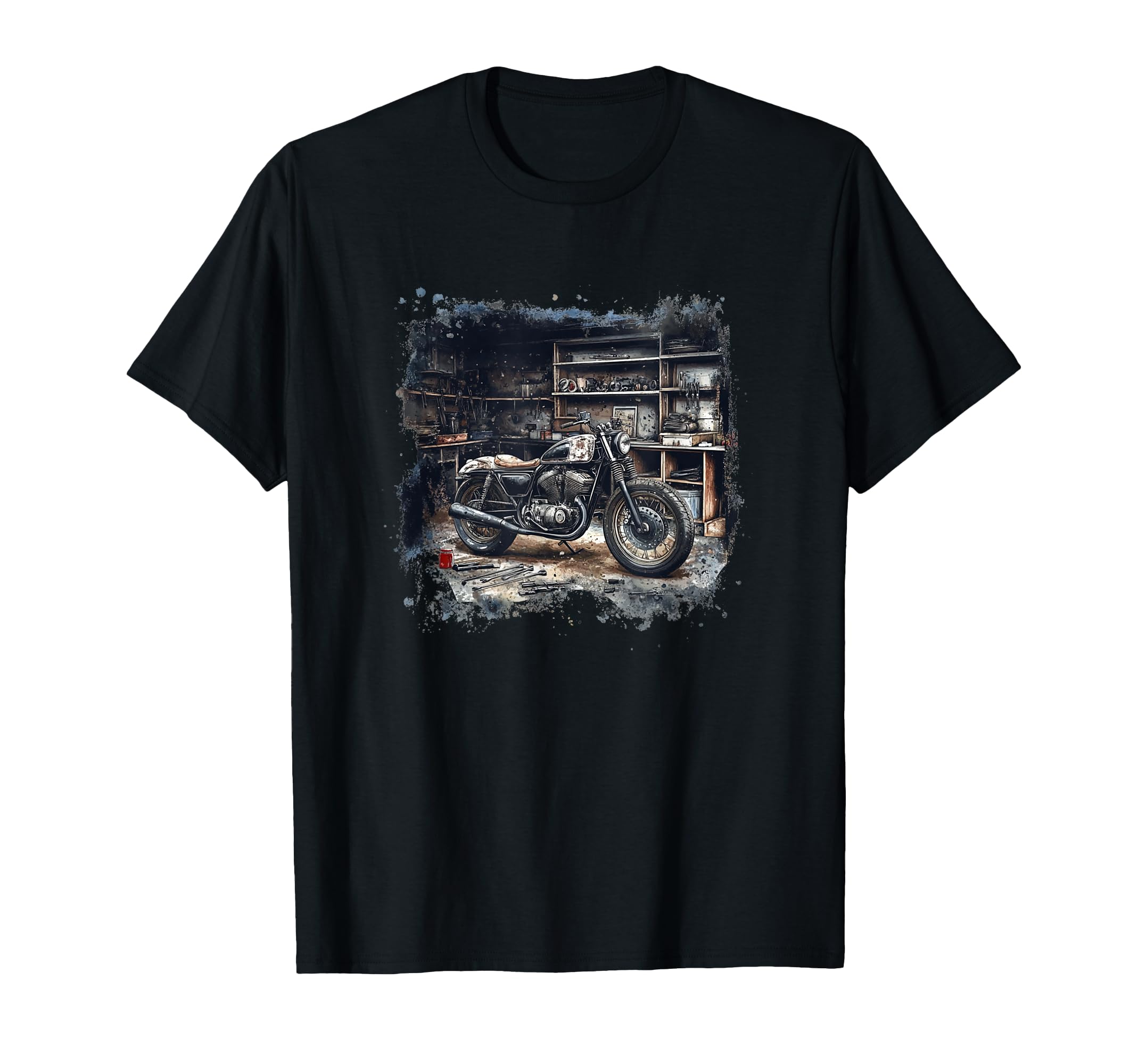 Motorcycle Workshop Usa Bike Lovers T-Shirt - Minimalist Print for Adults - T-Shirt, Sweatshirt, Hoodie