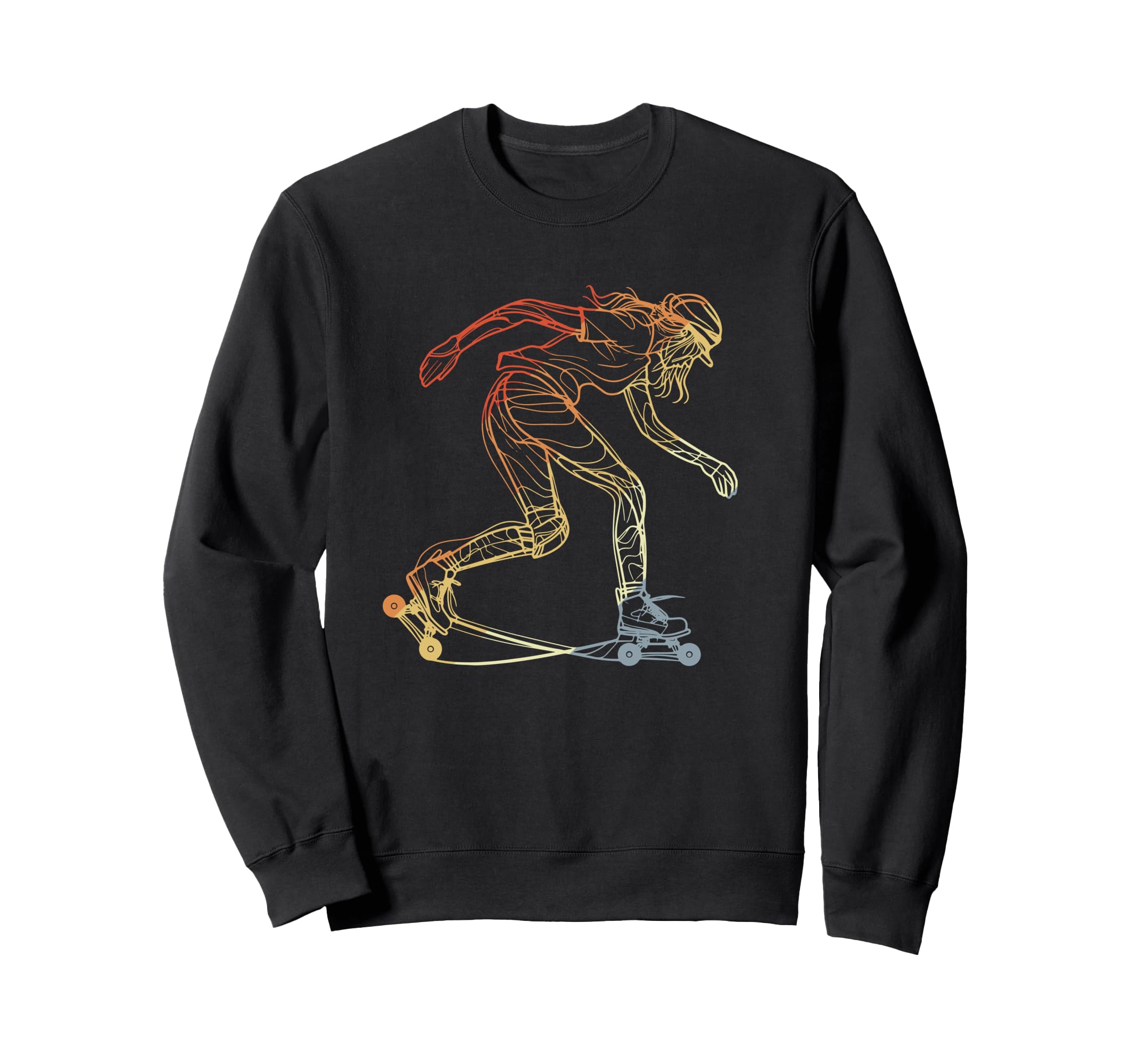 Female Roller Skater Sketch Sweatshirt - Trendy Graphic Men Women - T-Shirt, Sweatshirt, Hoodie