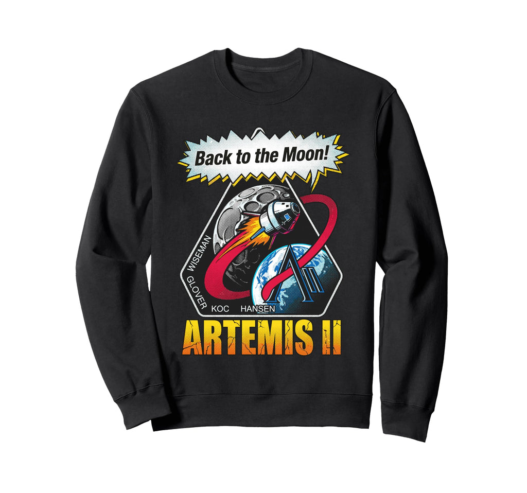 Artemis Ii Back To Moon Space Art Sweatshirt - Minimalist Print Men Women - T-Shirt, Sweatshirt, Hoodie