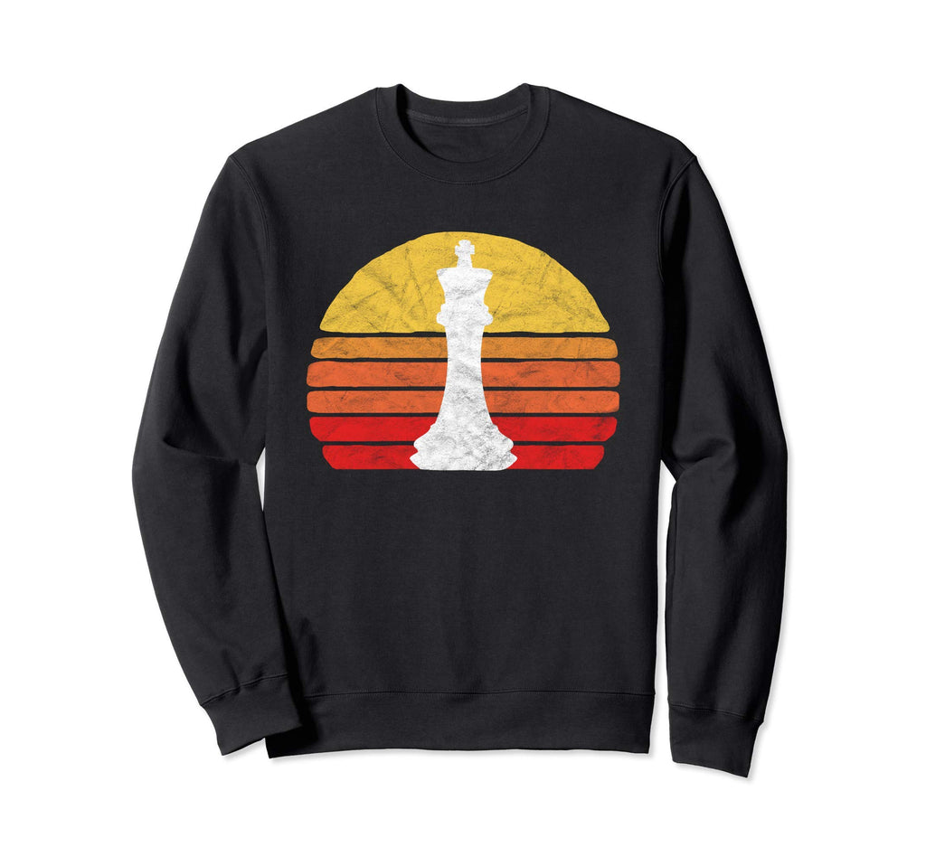 White King Chess Piece 80S Sunset Sweatshirt - Trendy Graphic for Adults - T-Shirt, Sweatshirt, Hoodie