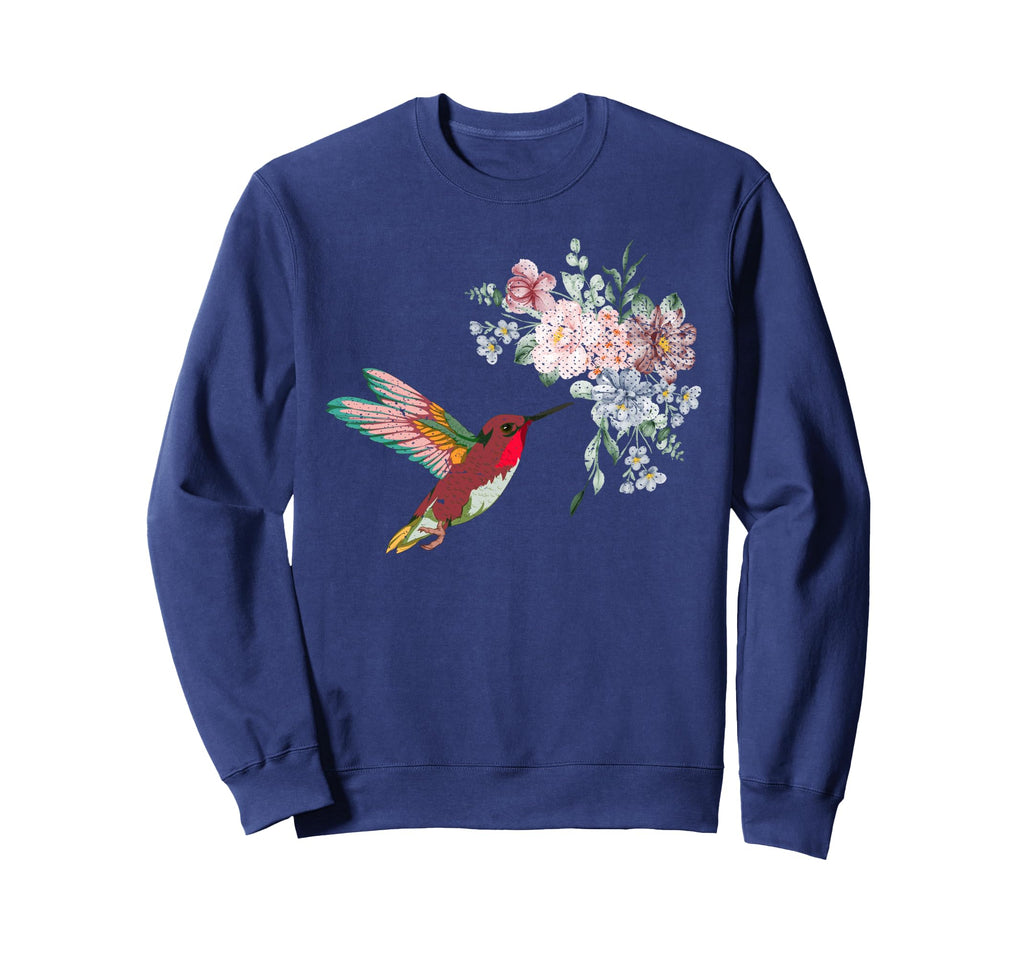 Flowers Hummingbird Lover Nature Sweatshirt - Graphic Print Unisex - T-Shirt, Sweatshirt, Hoodie