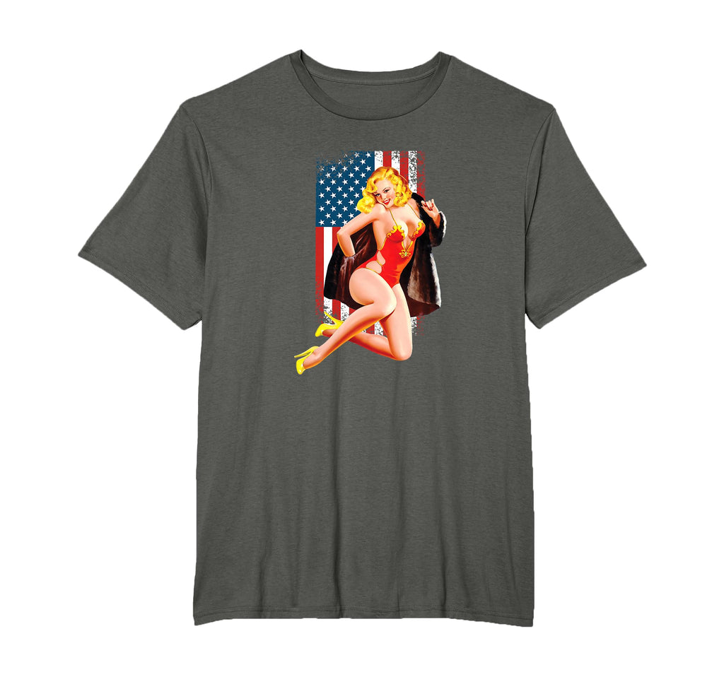 Patriotic Sexy Pinup T-Shirt - Minimalist Print Men Women - T-Shirt, Sweatshirt, Hoodie