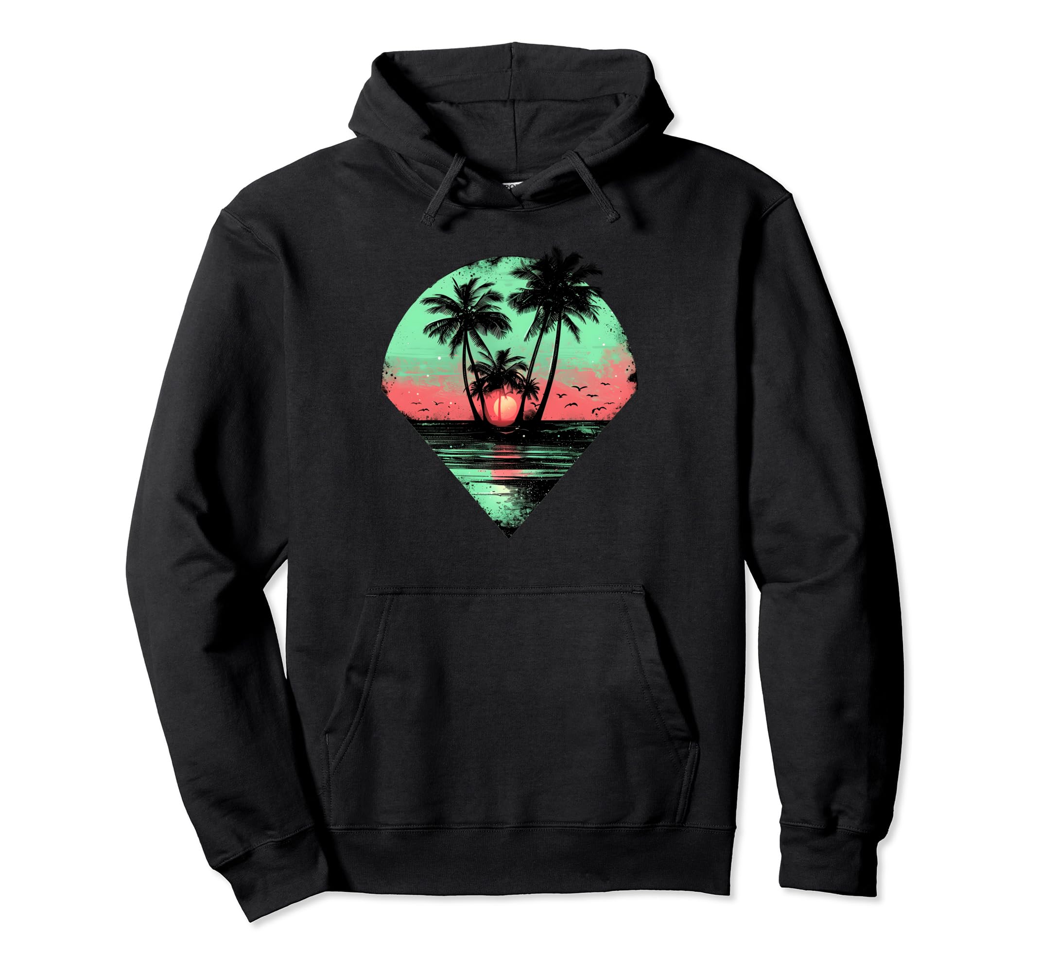 1980S 1990S Retrowave Palm Trees Hoodie - Aesthetic Graphic Men Women - T-Shirt, Sweatshirt, Hoodie
