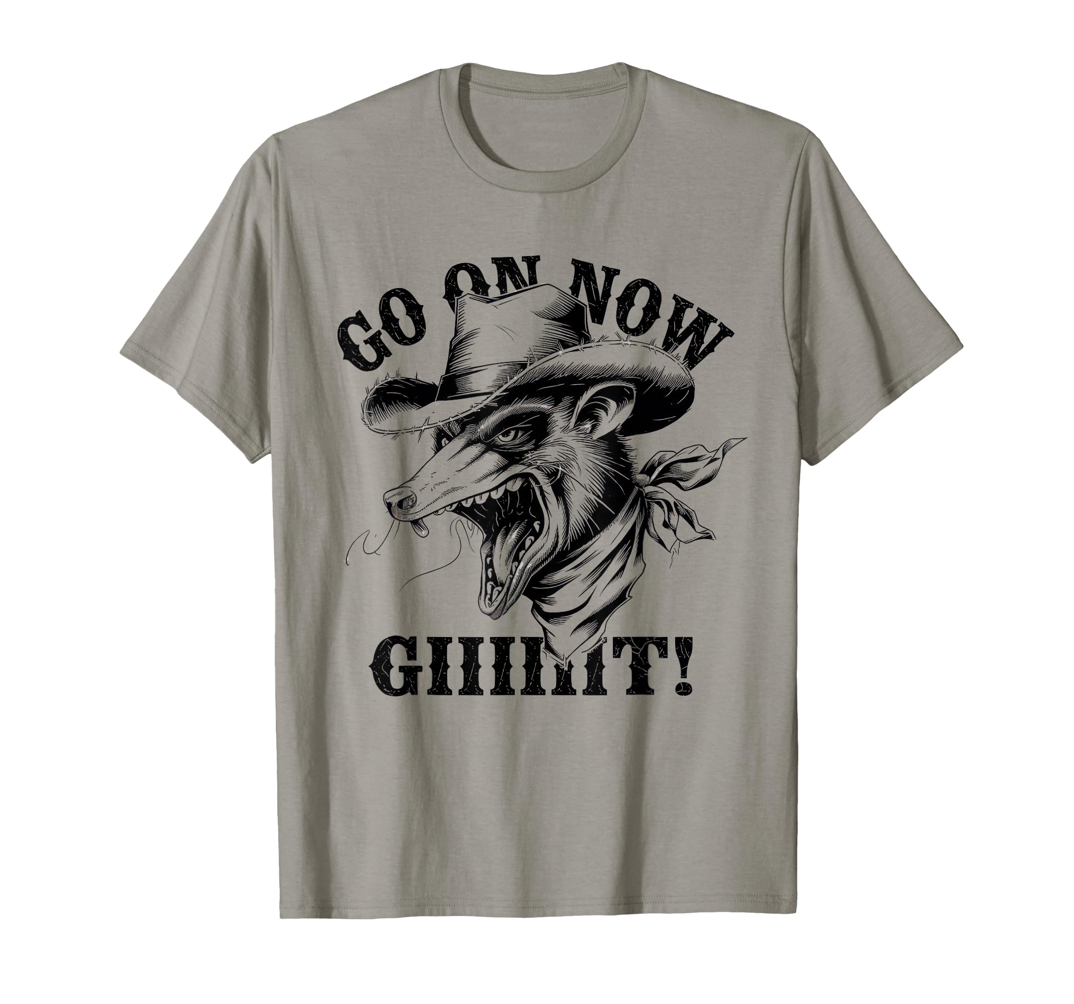 Go Now Git Cowboy Opossum Country T-Shirt - Aesthetic Graphic Men Women - T-Shirt, Sweatshirt, Hoodie