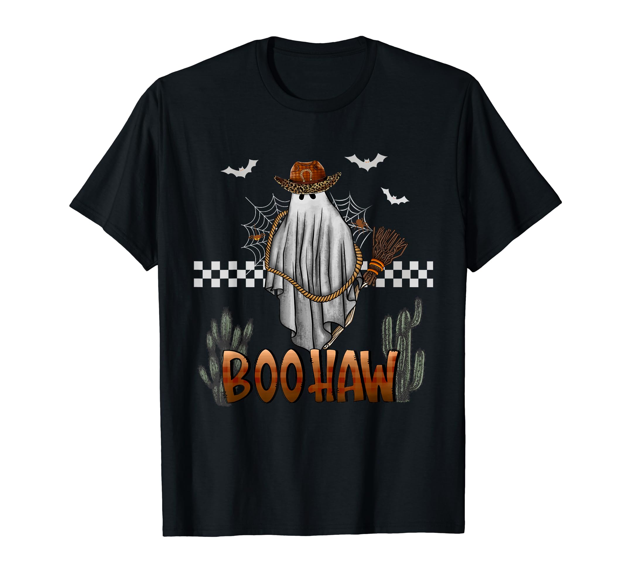 Funny Western Boo Haw Ghost Costume Hoodie - Minimalist Print Men Women - T-Shirt, Sweatshirt, Hoodie
