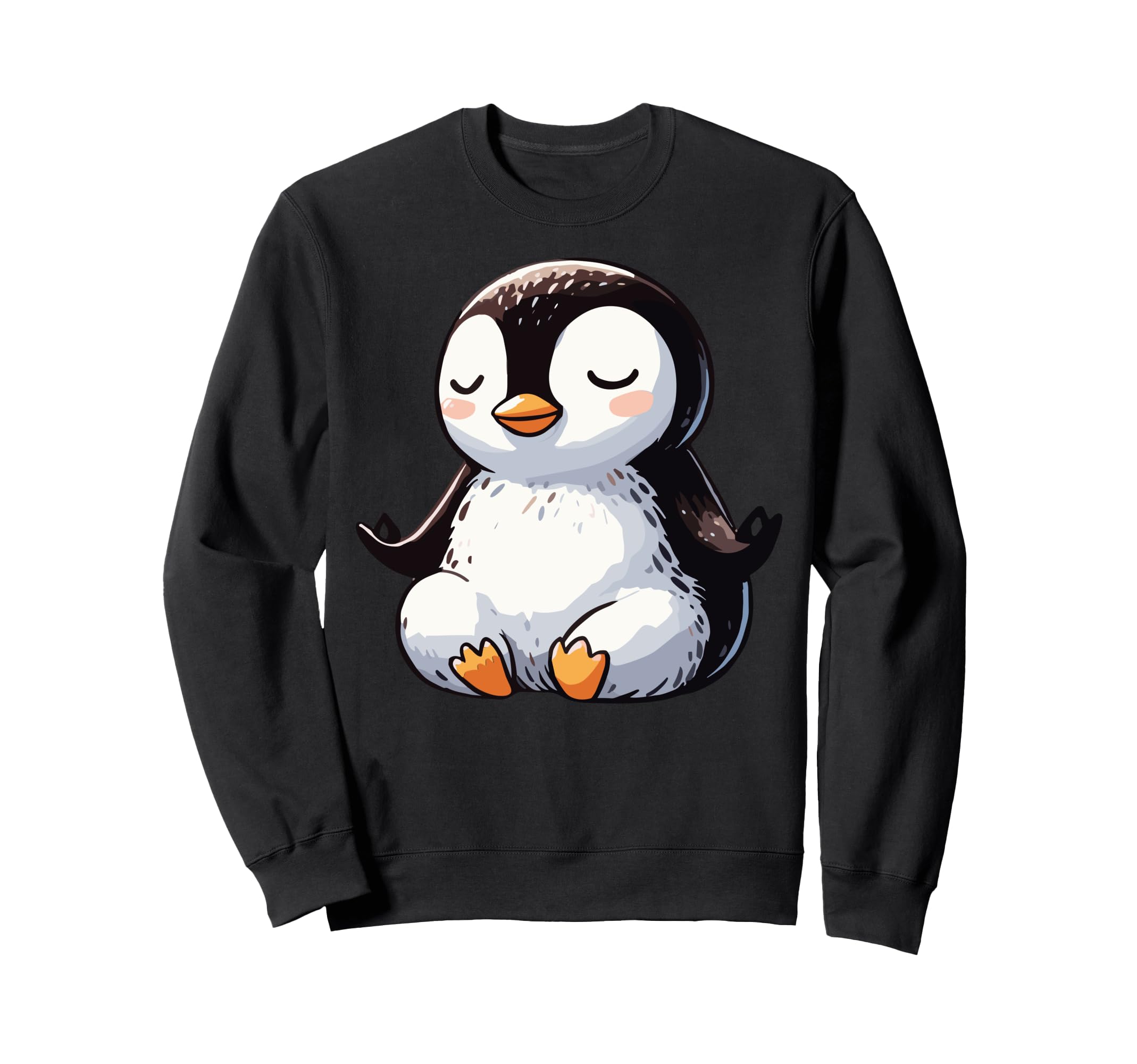 Meditation Penguin Yoga Pose Sweatshirt - Casual Everyday Wear Men Women - T-Shirt, Sweatshirt, Hoodie