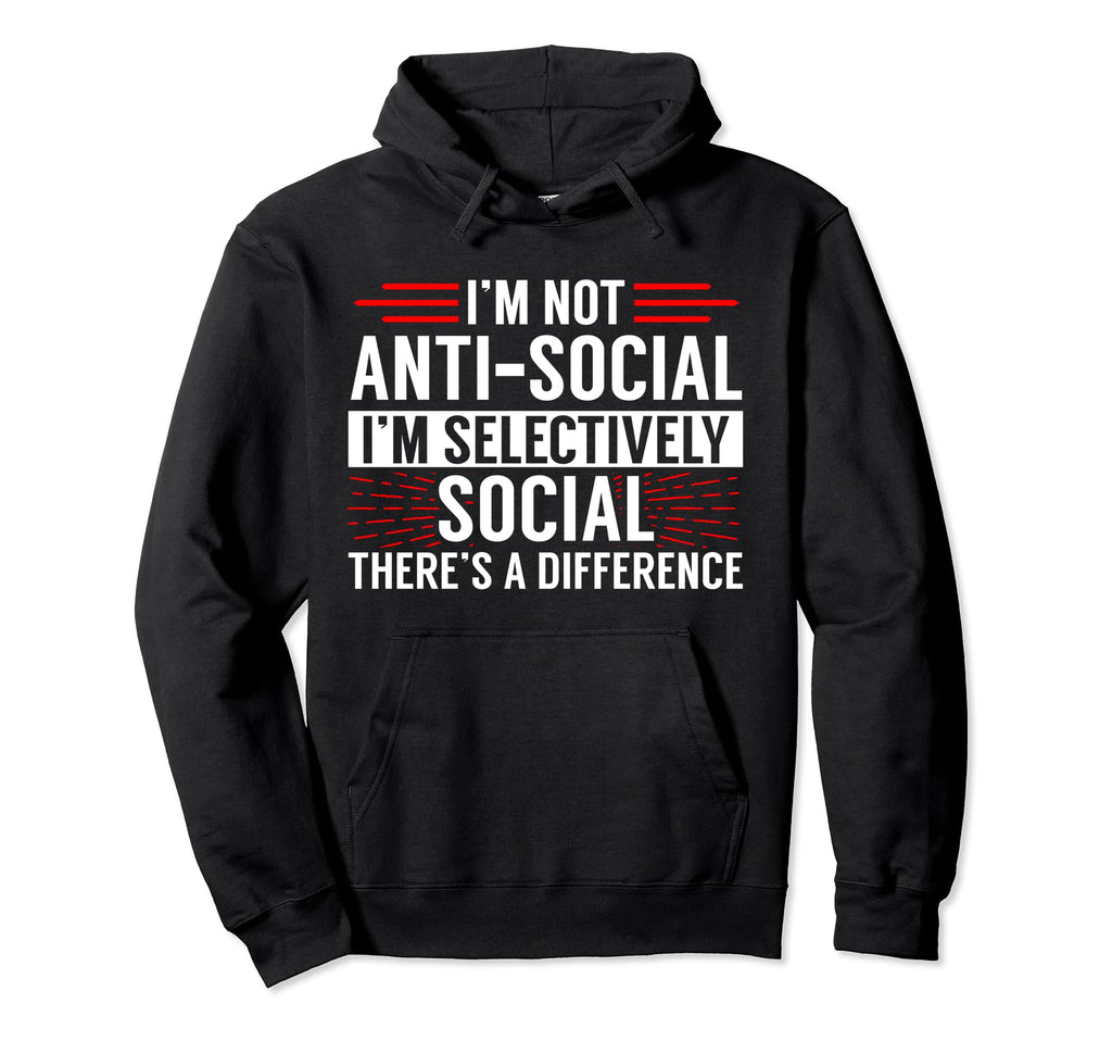 Anti Social Introvert Funny Hoodie - Minimalist Print Unisex - T-Shirt, Sweatshirt, Hoodie
