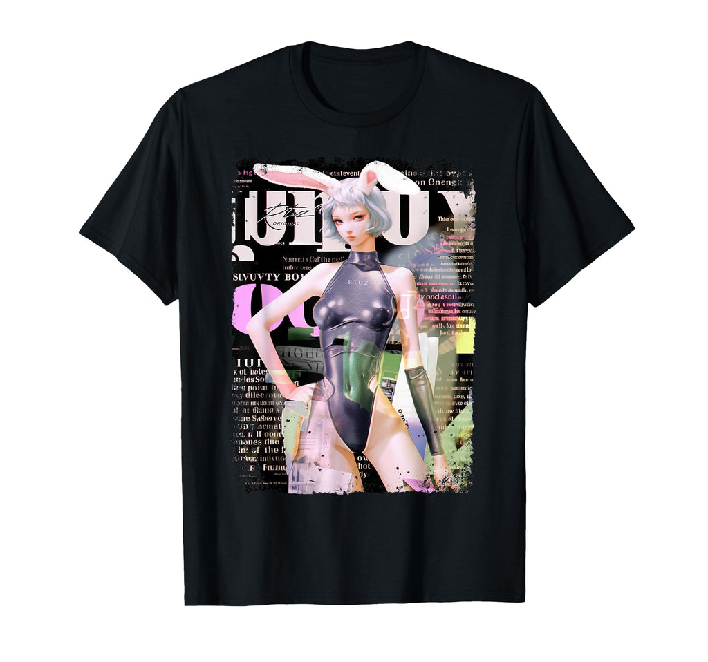 Magazin Cover Bunny Collage Sexy Model Pin T-Shirt - Graphic Print Unisex - T-Shirt, Sweatshirt, Hoodie