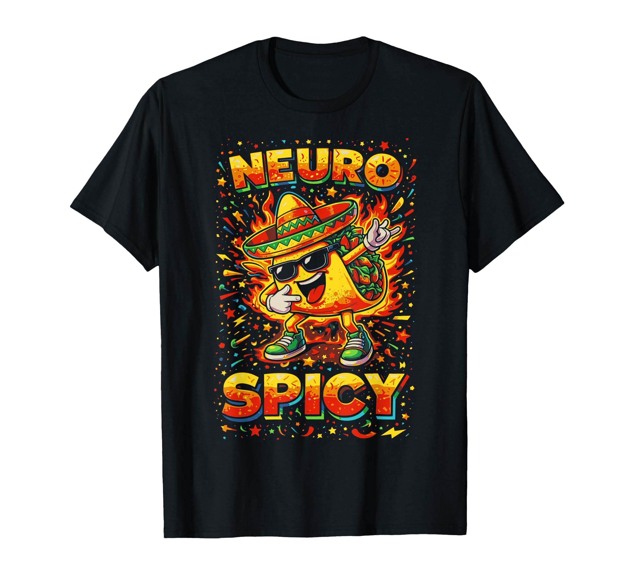 Neuro Spicy Taco Funny Neurodivergent Adhd T-Shirt - Unique Graphic Unisex - T-Shirt, Sweatshirt, Hoodie