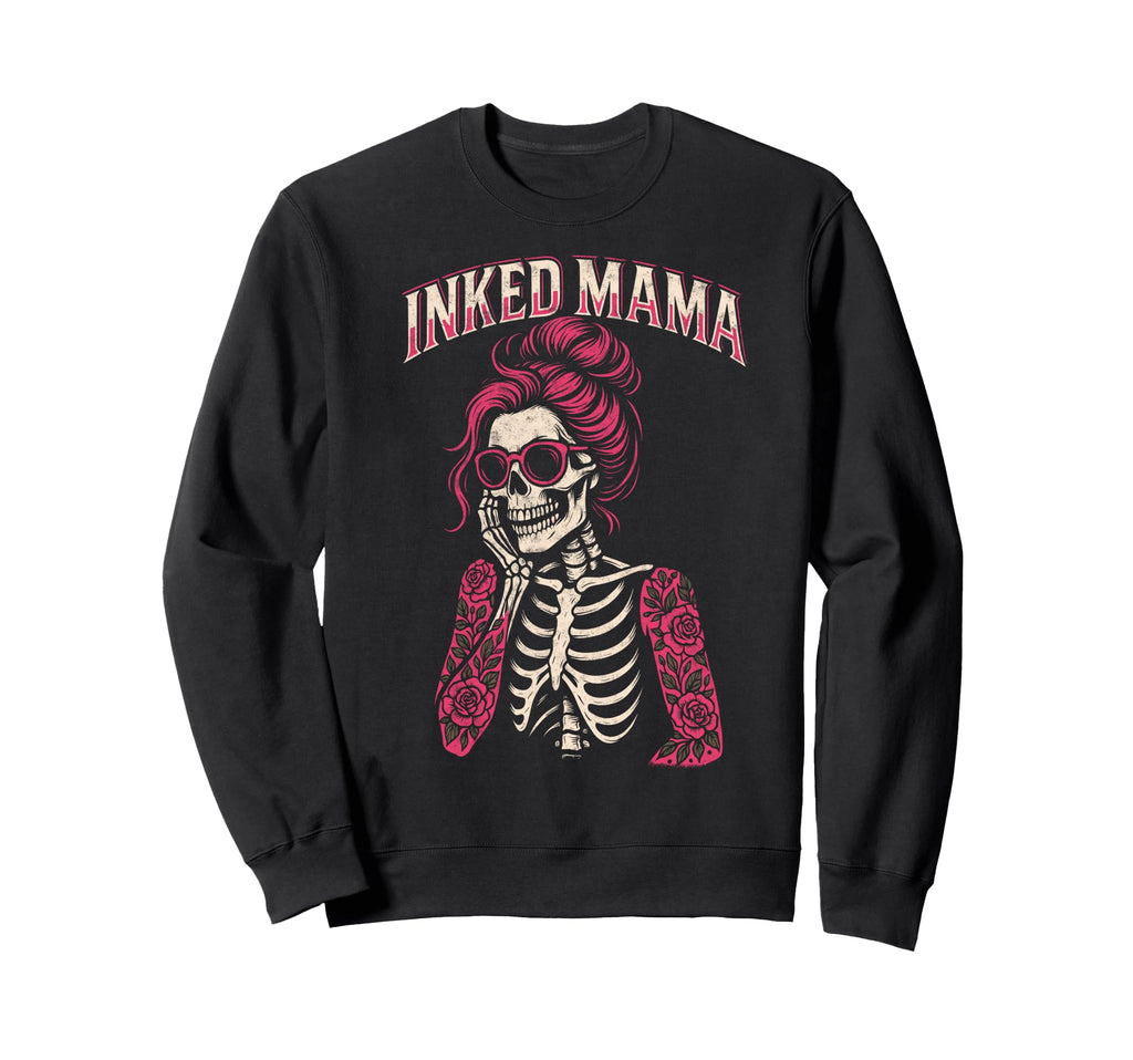 Inked Mama Tattoo Lover Mom Sweatshirt - Minimalist Print Men Women - T-Shirt, Sweatshirt, Hoodie