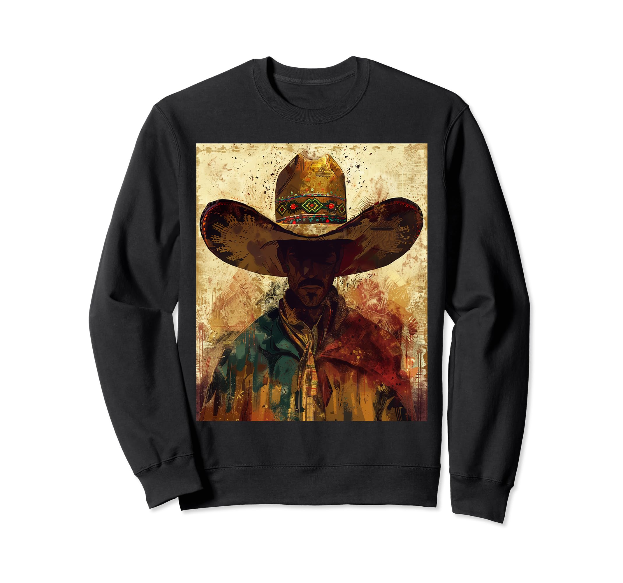 1950S Western Mexican Cowboy Sombrero Sweatshirt - Custom Art Print Unisex - T-Shirt, Sweatshirt, Hoodie