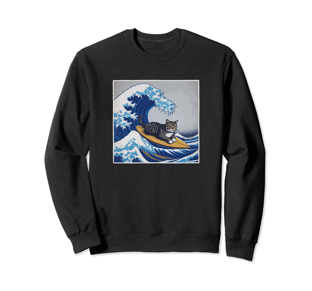 Cats Kanagawa Adventure Sweatshirt - Fun Novelty Design Men Women - T-Shirt, Sweatshirt, Hoodie