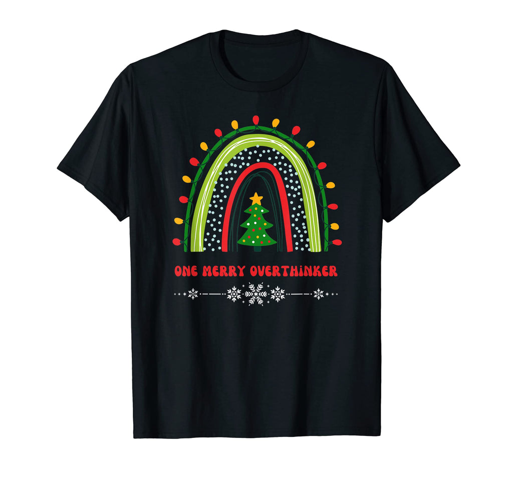 One Merry Overthinker Holidays Sarcasm T-Shirt - Graphic Print for Adults - T-Shirt, Sweatshirt, Hoodie