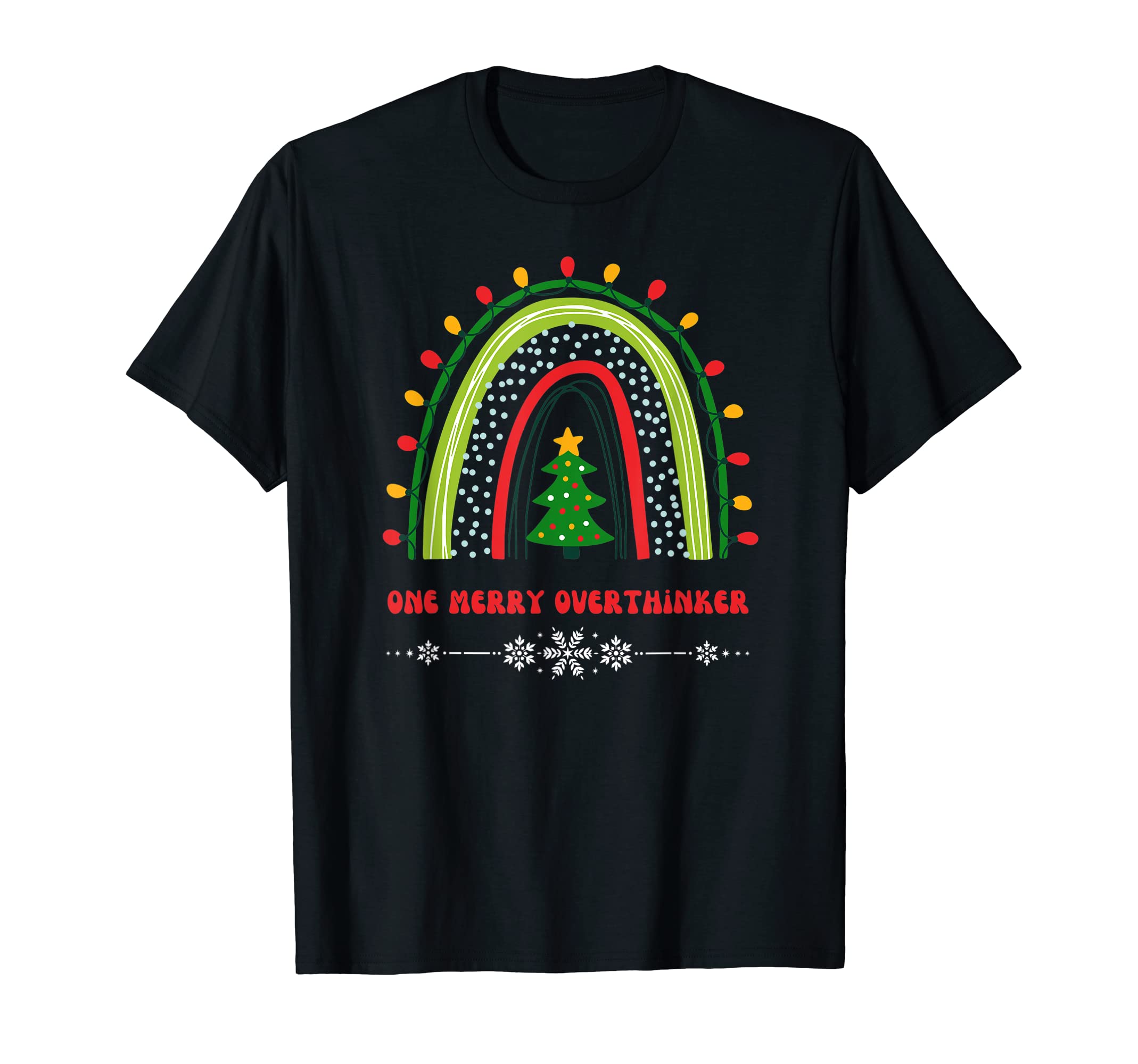 One Merry Overthinker Holidays Sarcasm T-Shirt - Graphic Print for Adults - T-Shirt, Sweatshirt, Hoodie