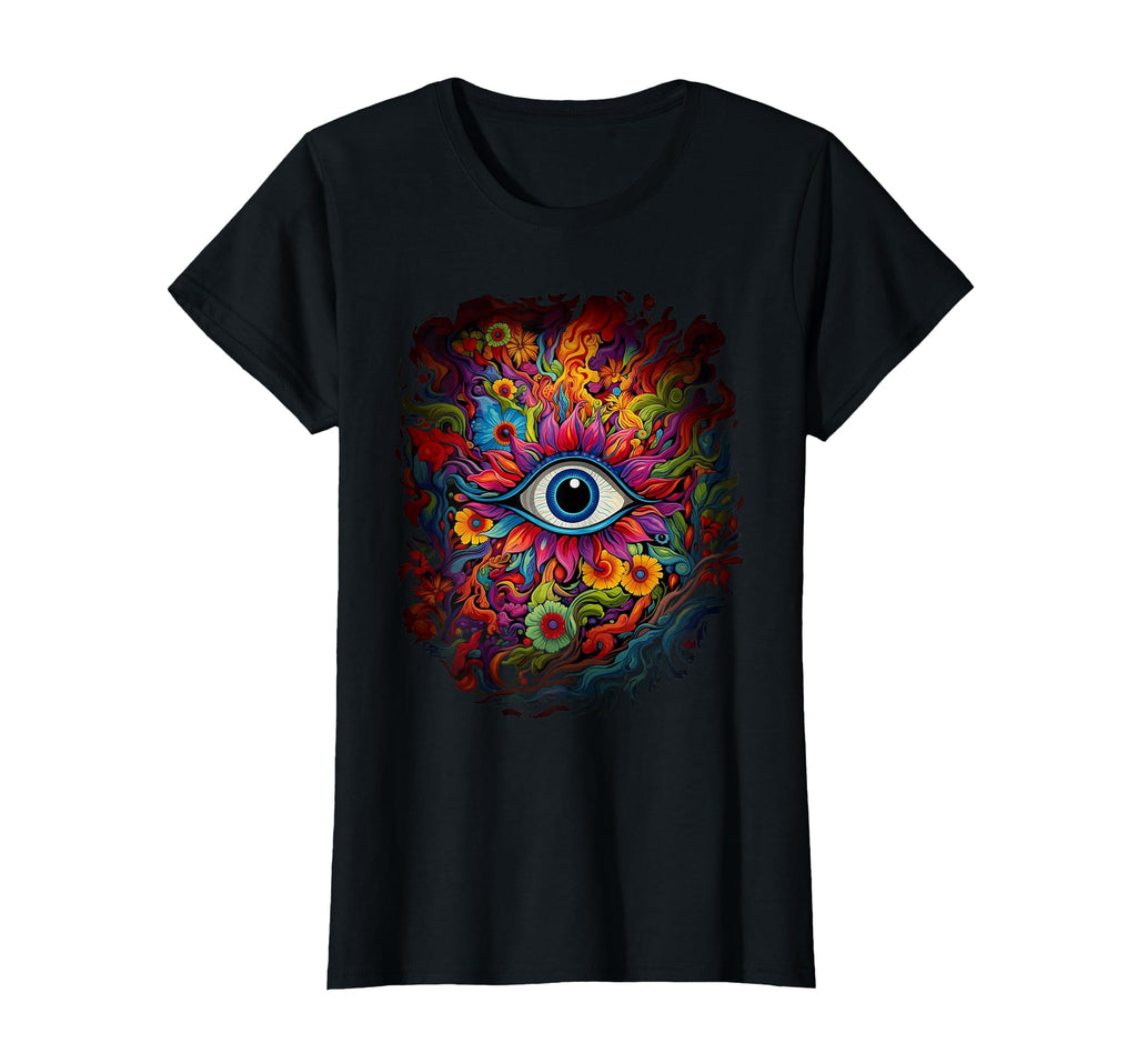 Psychedelic Third Eye Flower Colorful T-Shirt - Novelty Apparel Unisex - T-Shirt, Sweatshirt, Hoodie