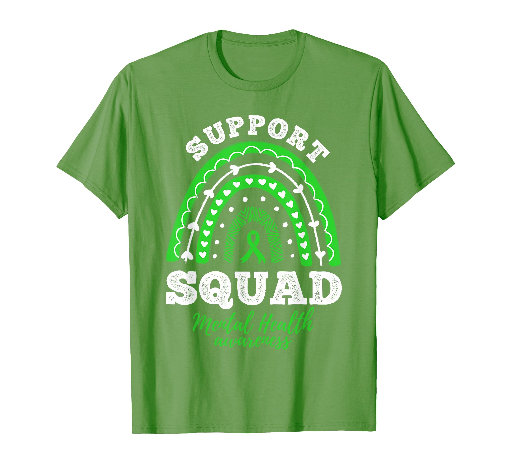 Support Squad Green Ribbon Mental Health T-Shirt - Graphic Print Unisex - T-Shirt, Sweatshirt, Hoodie