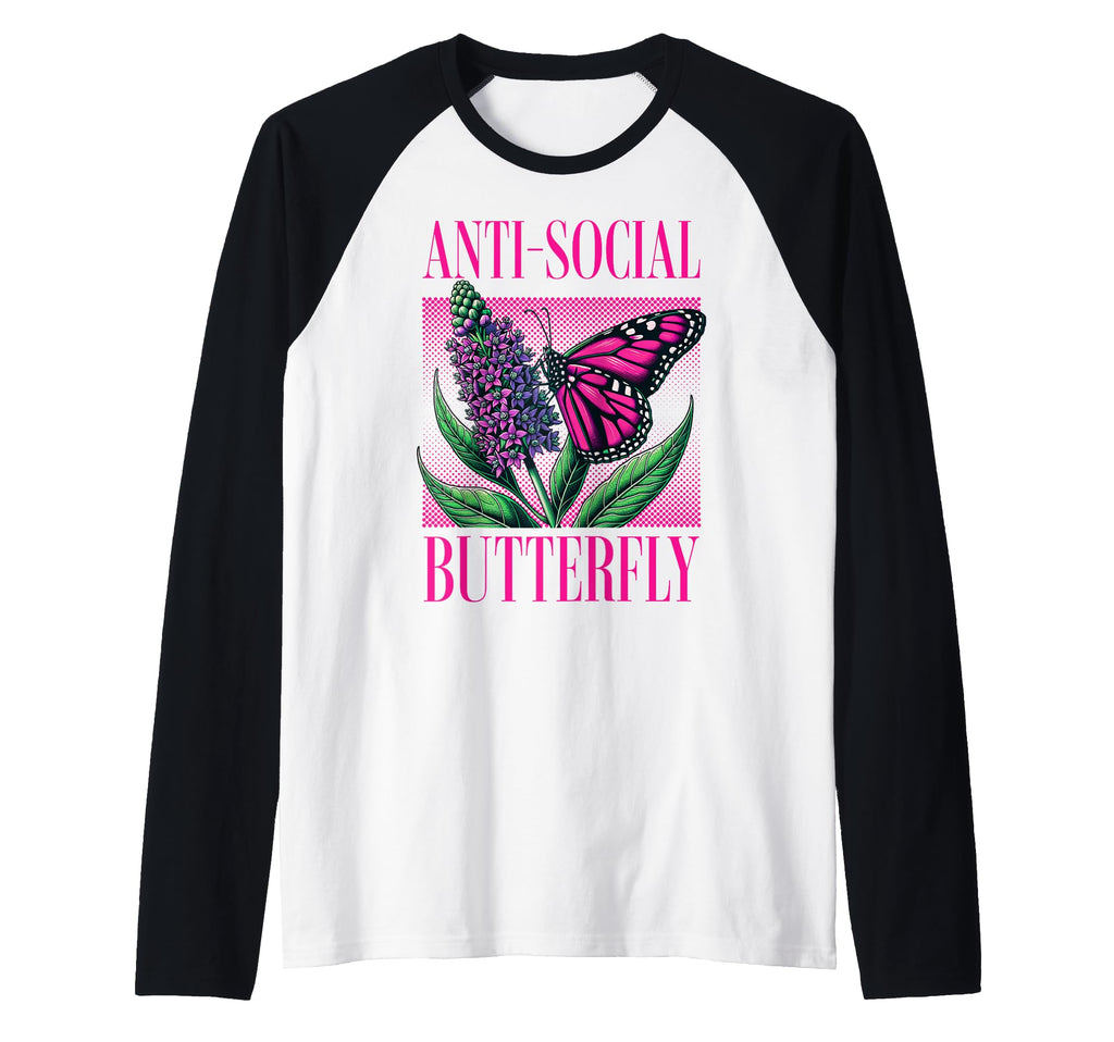 Anti Social Butterfly Funny Awkward Sweatshirt - Unique Graphic Men Women - T-Shirt, Sweatshirt, Hoodie