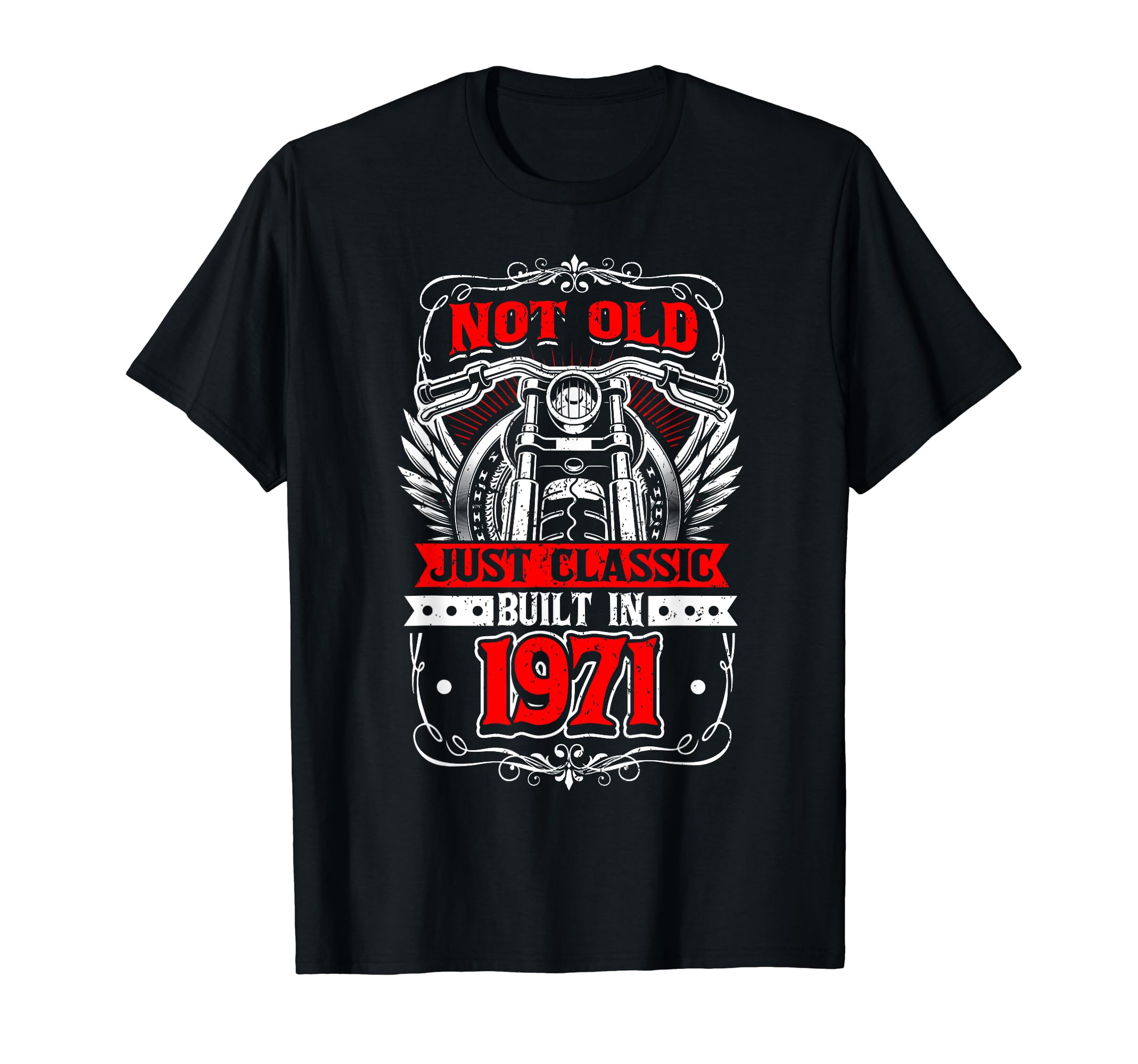 Motorcycle Biker Birthday Built 1971 1971 T-Shirt - Custom Art Print Unisex - T-Shirt, Sweatshirt, Hoodie