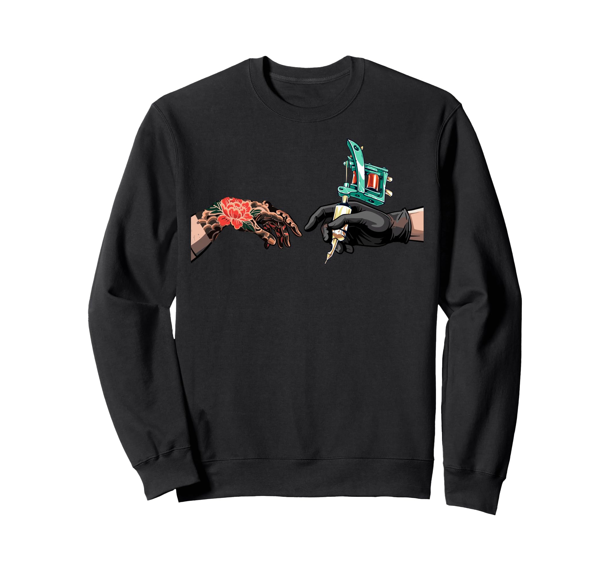 Creation Tattoo Machine Hand Sweatshirt - Custom Art Print Men Women - T-Shirt, Sweatshirt, Hoodie