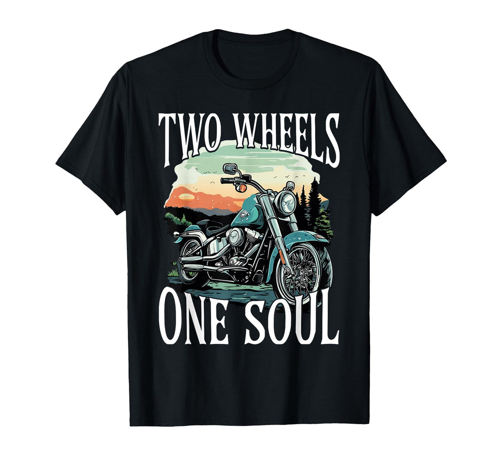 Two Wheels One Soul Motorcycle Rider T-Shirt - Trendy Graphic for Adults - T-Shirt, Sweatshirt, Hoodie
