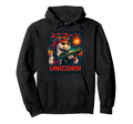 Radical 80S Action Unicorn Synthwave Hoodie - Unique Graphic Men Women - T-Shirt, Sweatshirt, Hoodie