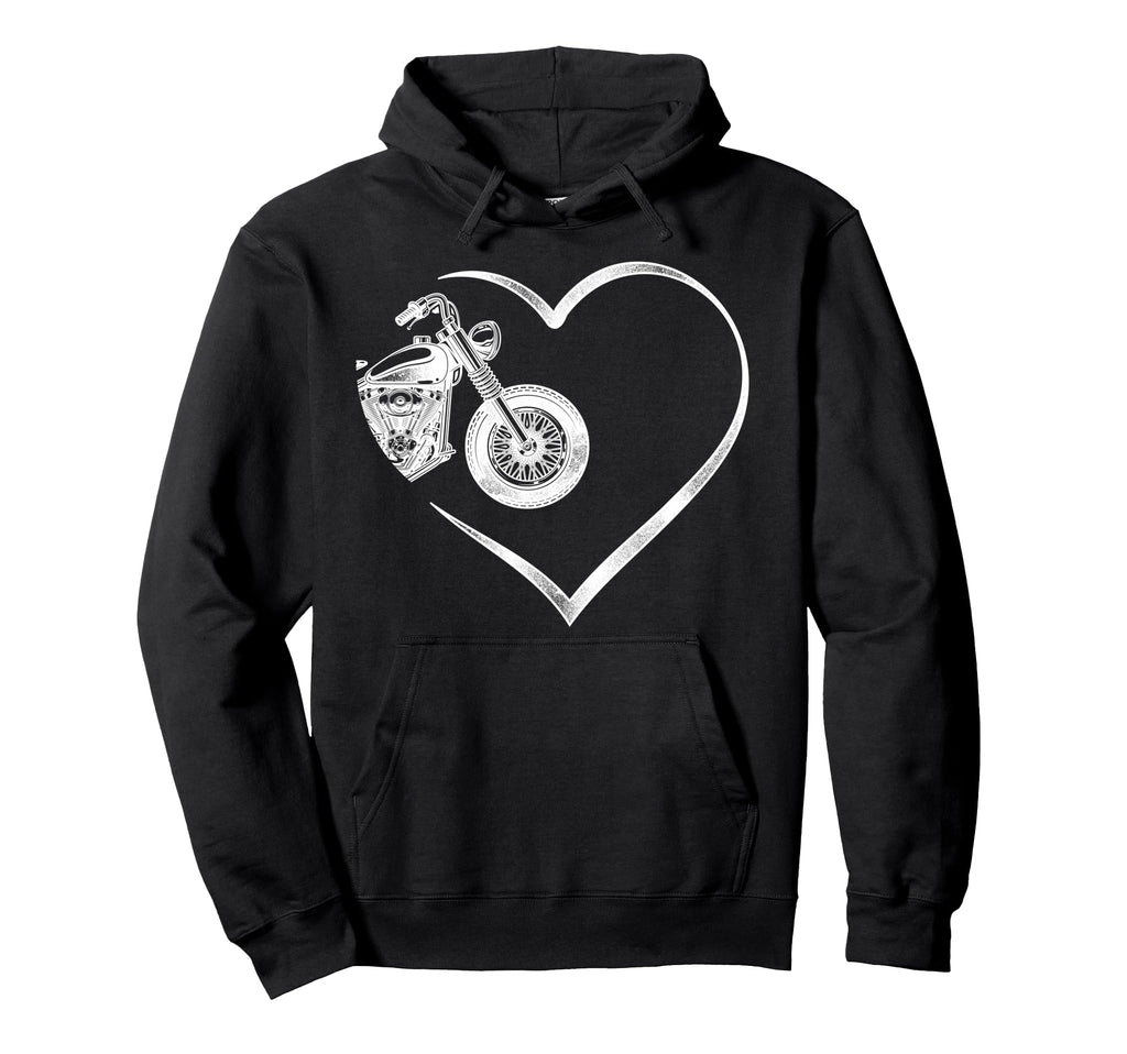 Motorcycle Biker Heart Hoodie - Novelty Apparel Men Women - T-Shirt, Sweatshirt, Hoodie