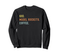 Vintages Model Rockets And Coffee Sweatshirt - Unique Graphic for Adults - T-Shirt, Sweatshirt, Hoodie