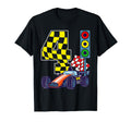 4Th Birthday Race Car Traffic Lights T-Shirt - Custom Art Print Unisex - T-Shirt, Sweatshirt, Hoodie