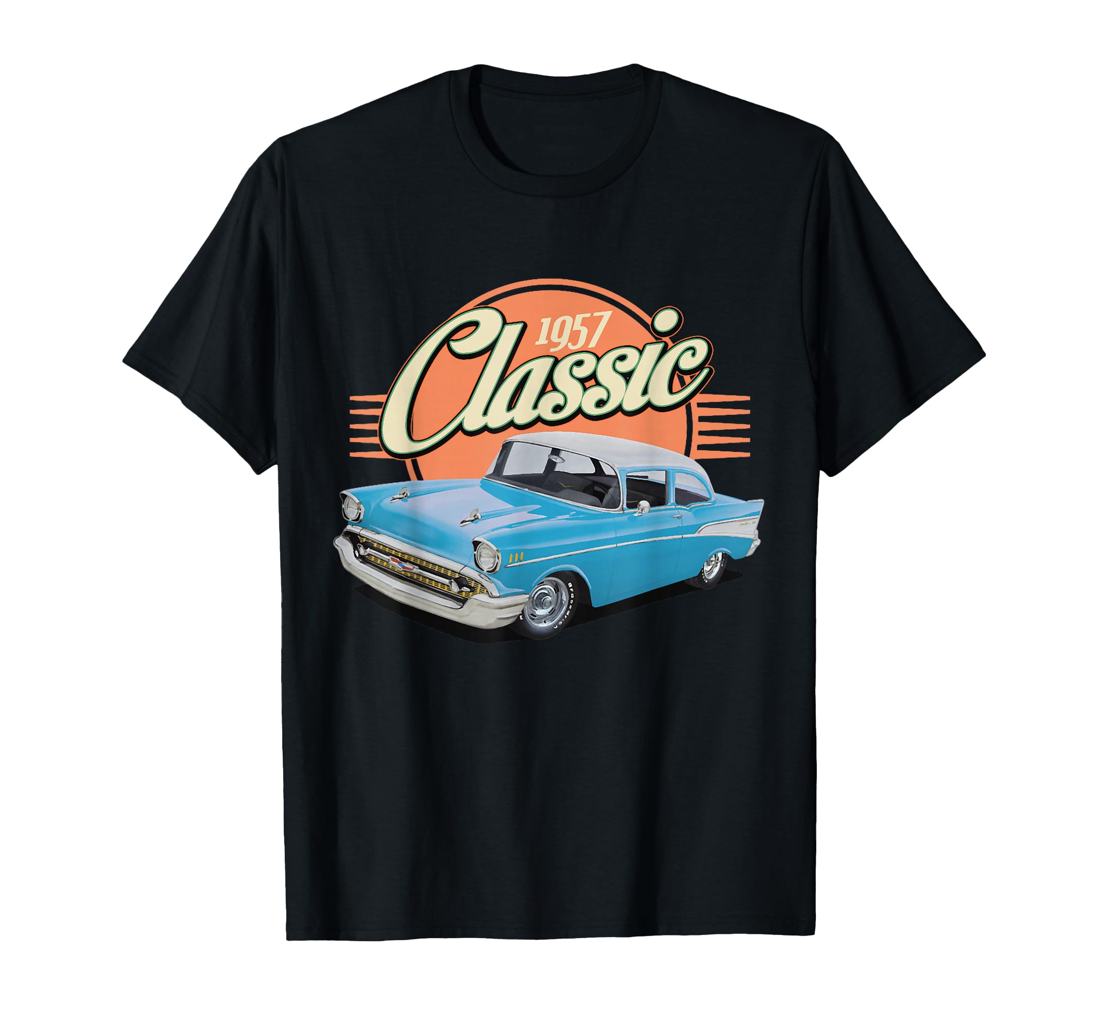 1957 57 Bel Air Car Old School Hot Rod T-Shirt - Custom Art Print Unisex - T-Shirt, Sweatshirt, Hoodie