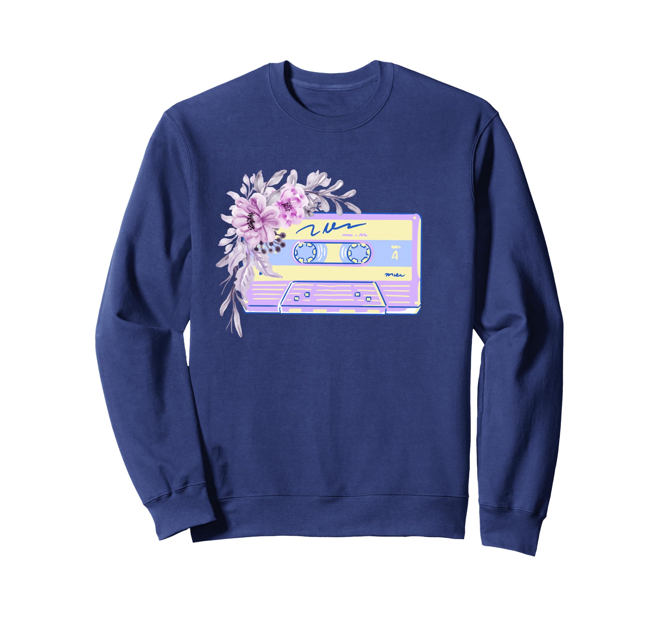 Pastel Floral Flower Cassette Sweatshirt - Aesthetic Graphic Men Women - T-Shirt, Sweatshirt, Hoodie