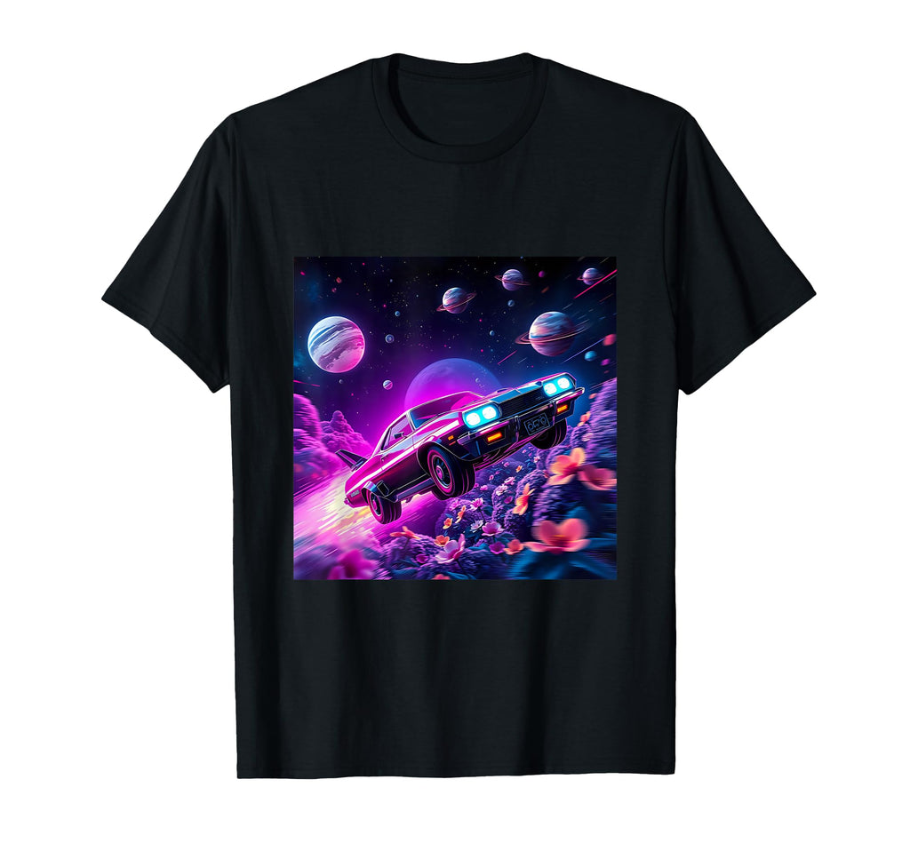 Futuristic Space Car Art 80S T-Shirt - Aesthetic Graphic for Adults - T-Shirt, Sweatshirt, Hoodie