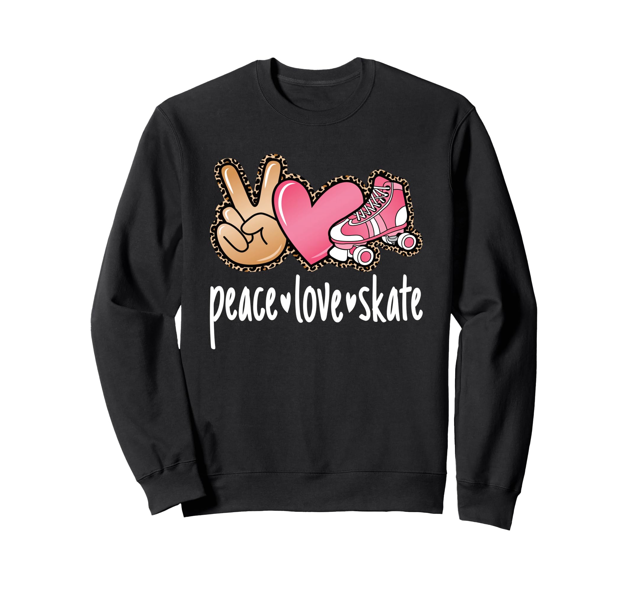 Peace Love Skate Roller Skating Sweatshirt - Custom Art Print for Adults - T-Shirt, Sweatshirt, Hoodie