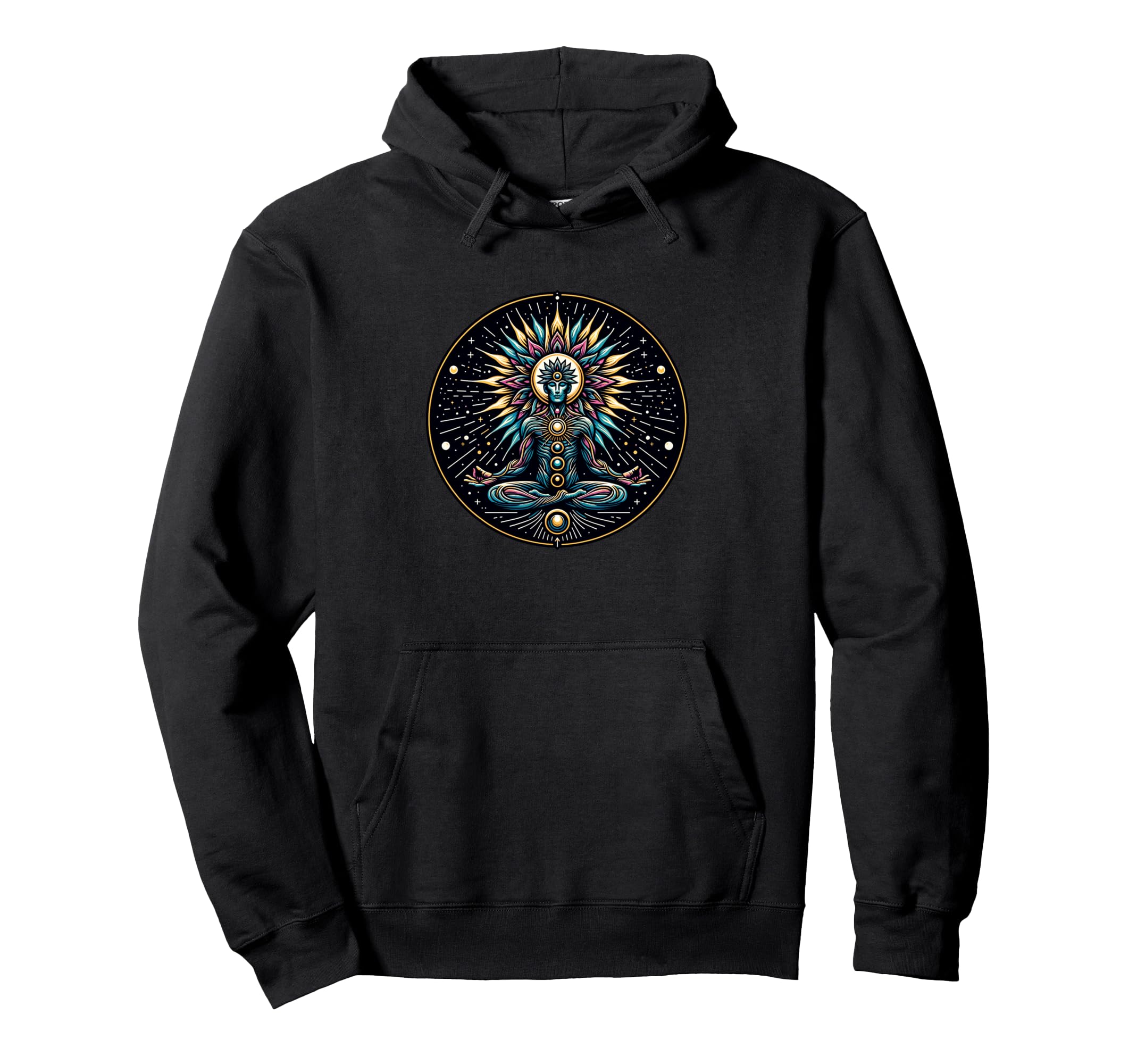 Meditative Figure Spiritual Hoodie - Minimalist Print for Adults - T-Shirt, Sweatshirt, Hoodie