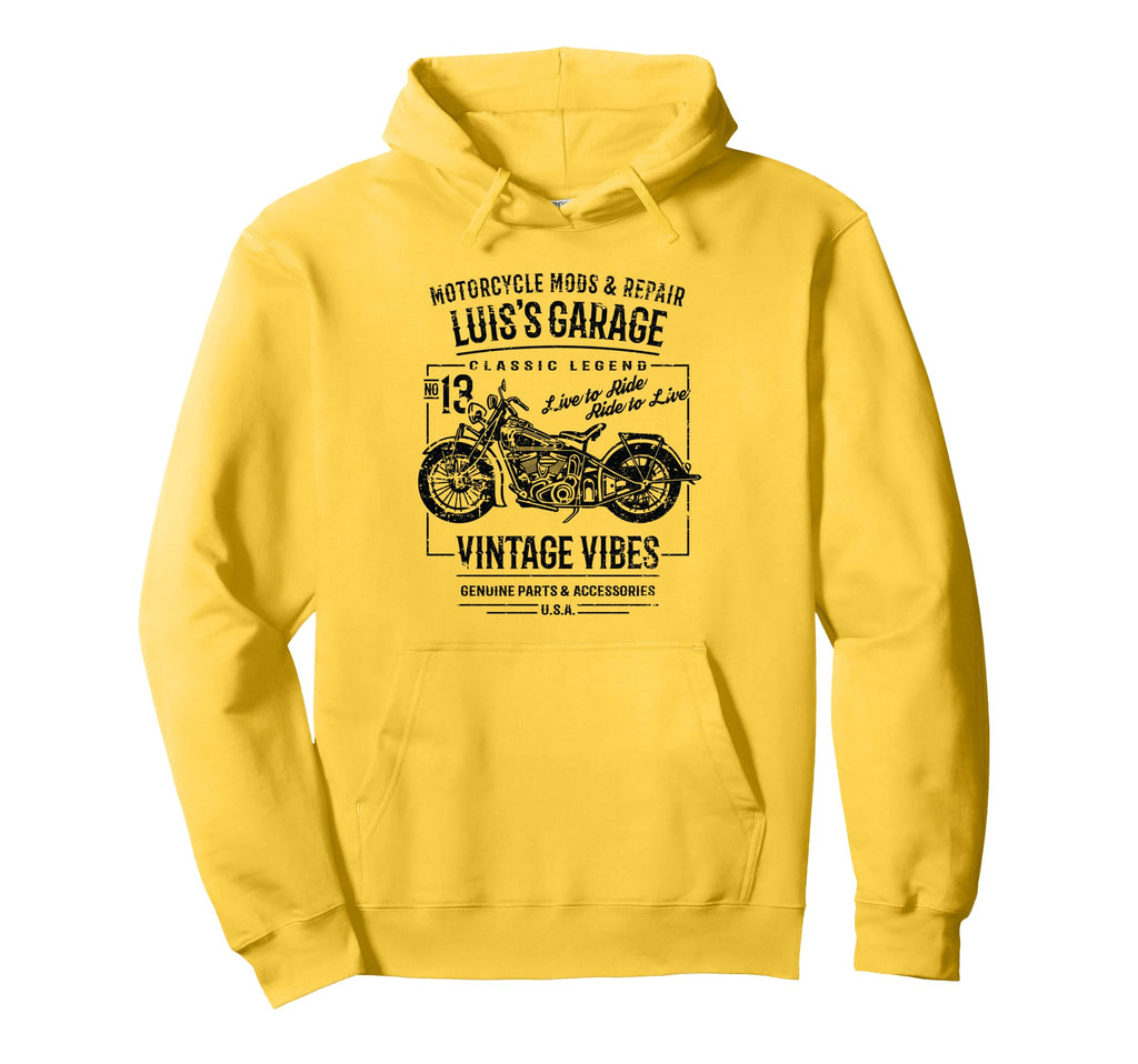 Luiss Garage Motorcycle Name Luis Hoodie - Minimalist Print for Adults - T-Shirt, Sweatshirt, Hoodie