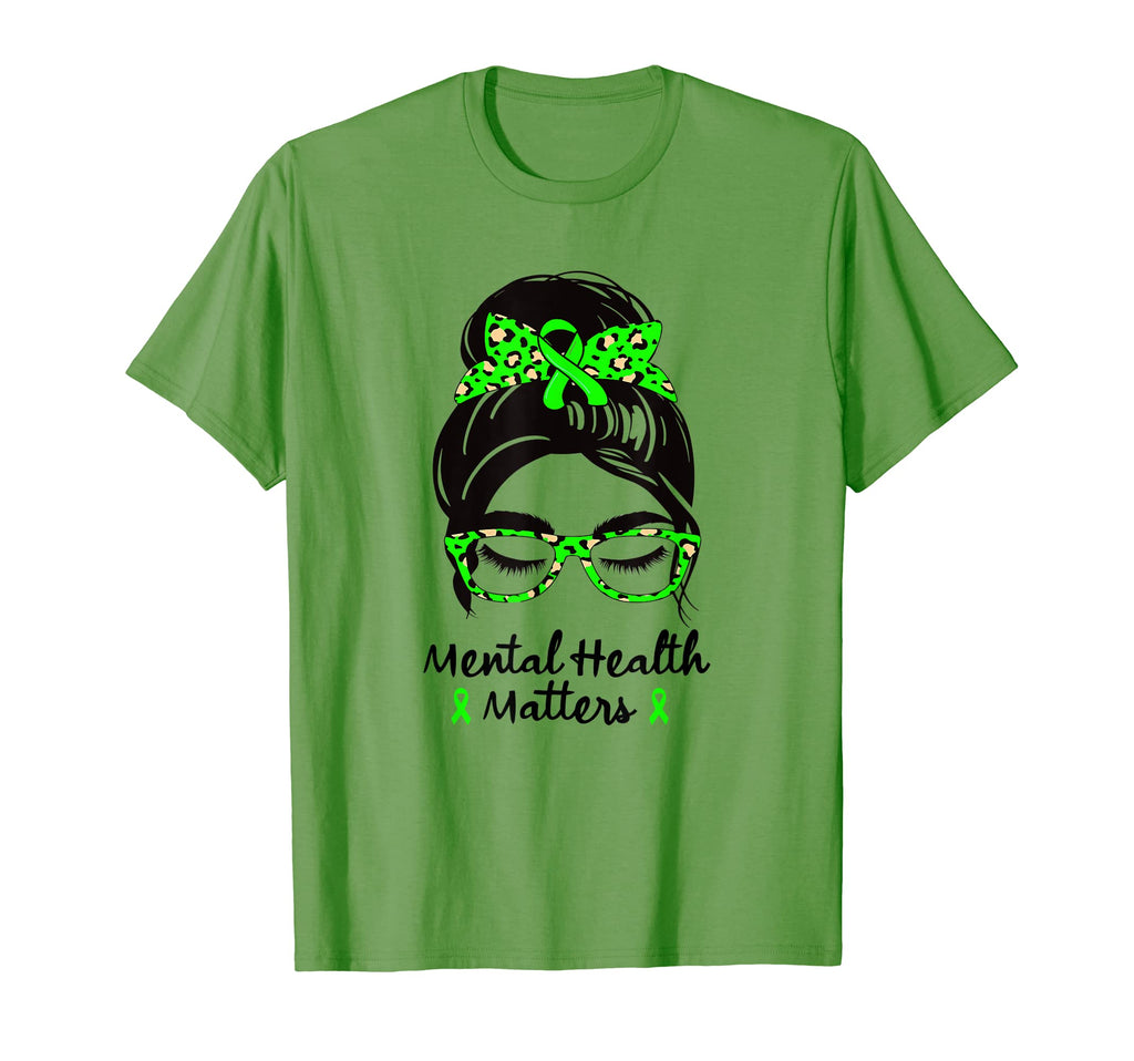 Mental Health Matters Messy Bun Mental T-Shirt - Unique Graphic Unisex - T-Shirt, Sweatshirt, Hoodie