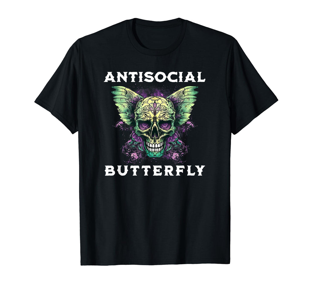 Antisocial Butterfly Funny Butterfly T-Shirt - Fun Novelty Design Men Women - T-Shirt, Sweatshirt, Hoodie