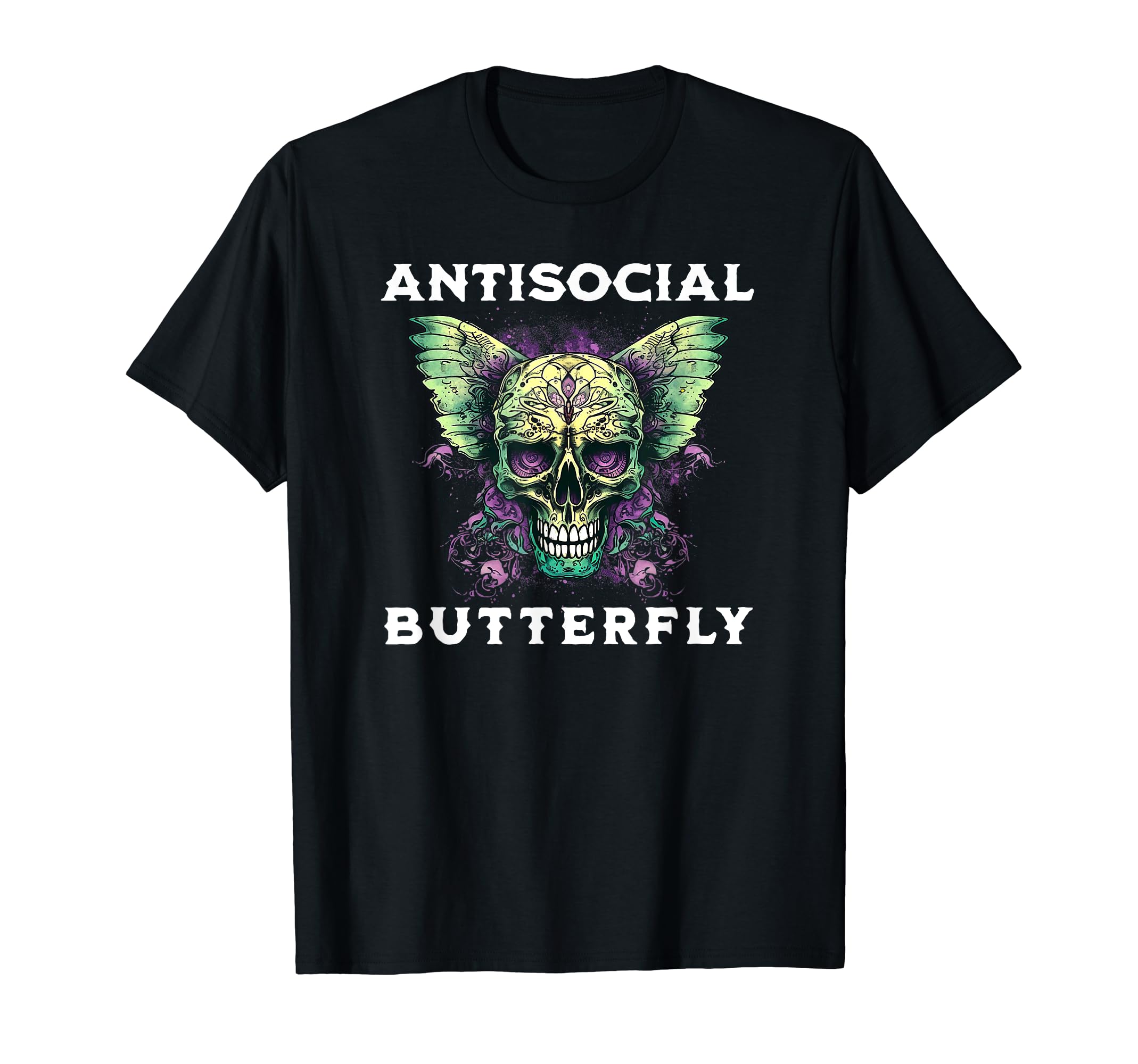 Antisocial Butterfly Funny Butterfly T-Shirt - Fun Novelty Design Men Women - T-Shirt, Sweatshirt, Hoodie