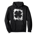 St Patricks Day Distressed Four Leaf Hoodie - Minimalist Print Unisex - T-Shirt, Sweatshirt, Hoodie