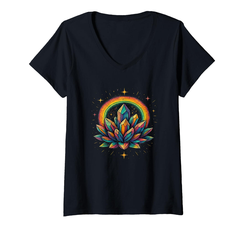 Womens Rainbow Crystal Cluster T-Shirt - Aesthetic Graphic Unisex - T-Shirt, Sweatshirt, Hoodie