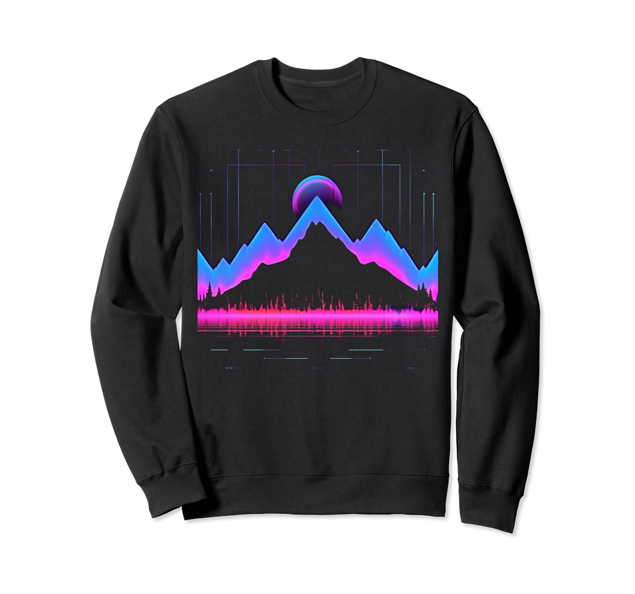 Synthwave Pyramid Cyberpunk 80S Sci Sweatshirt - Trendy Graphic Men Women - T-Shirt, Sweatshirt, Hoodie