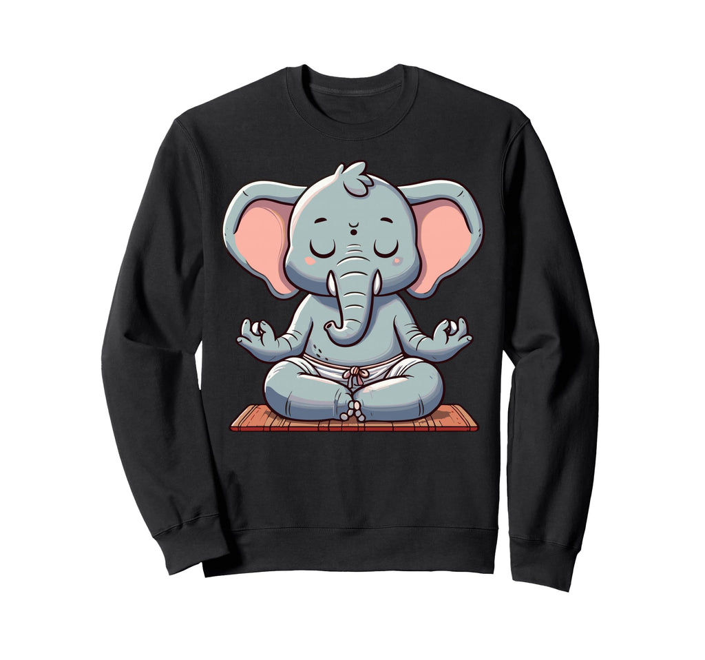Meditation Elephant Yoga Pose Sweatshirt - Fun Novelty Design for Adults - T-Shirt, Sweatshirt, Hoodie