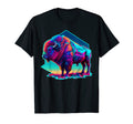 Vaporwave Synthwave Bison American T-Shirt - Minimalist Print Men Women - T-Shirt, Sweatshirt, Hoodie