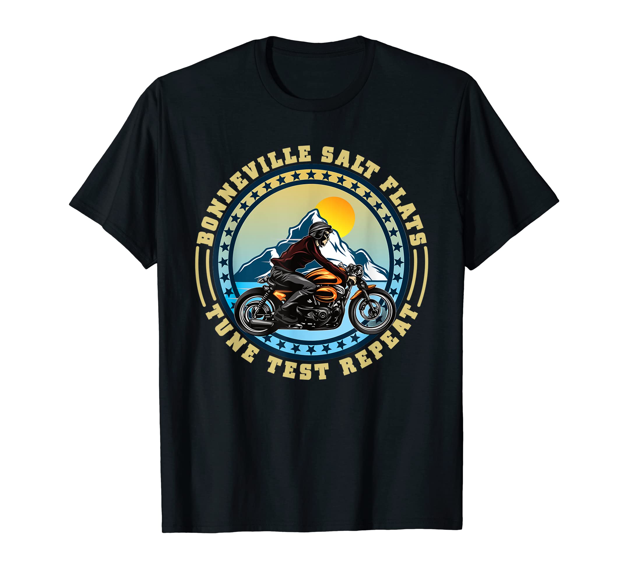 Bonneville Salt Flats Motorcycle Rider T-Shirt - Novelty Apparel Men Women - T-Shirt, Sweatshirt, Hoodie