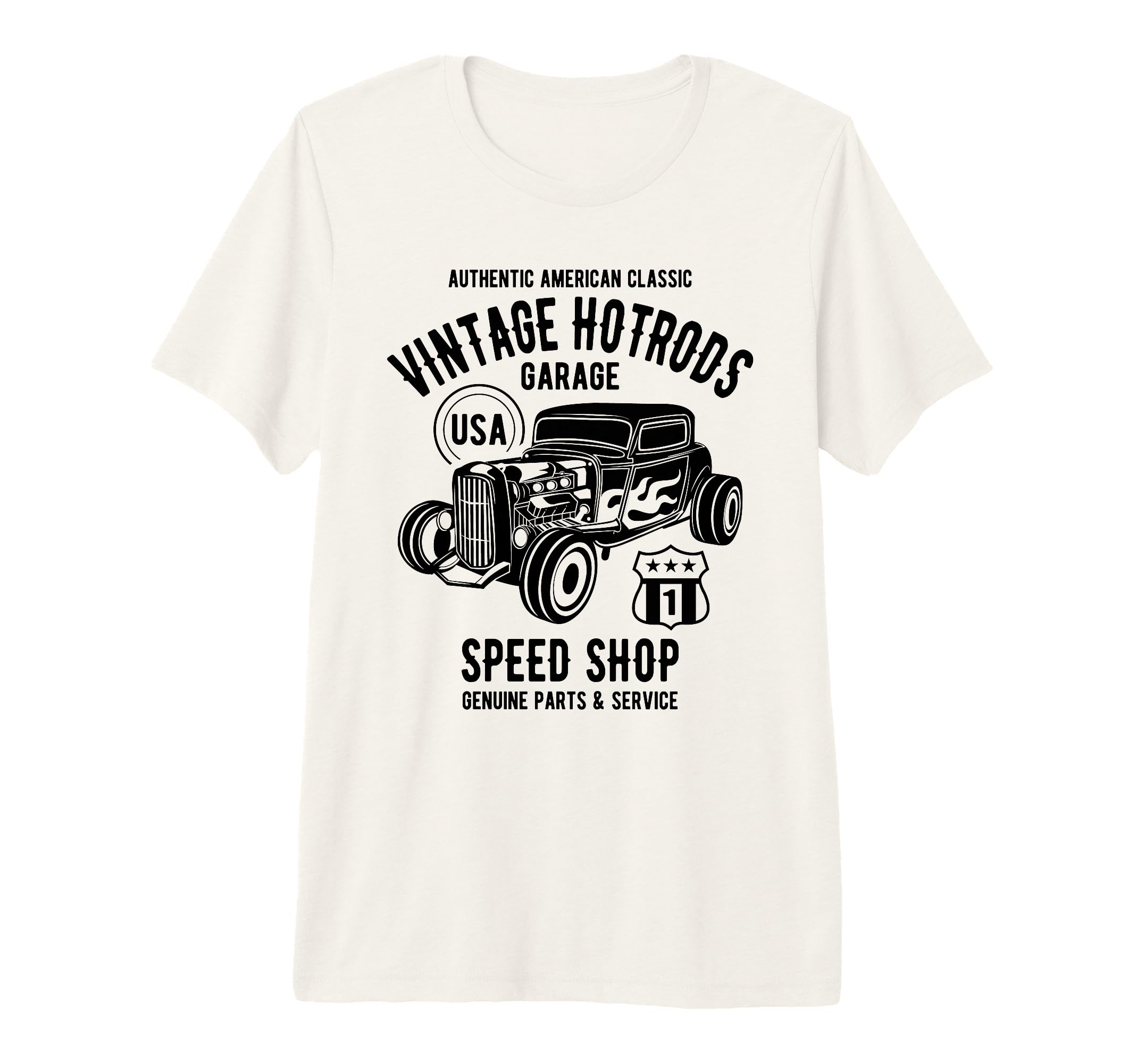 Speed Shop Hotrod Car Distressed Tri T-Shirt - Streetwear Style Unisex - T-Shirt, Sweatshirt, Hoodie